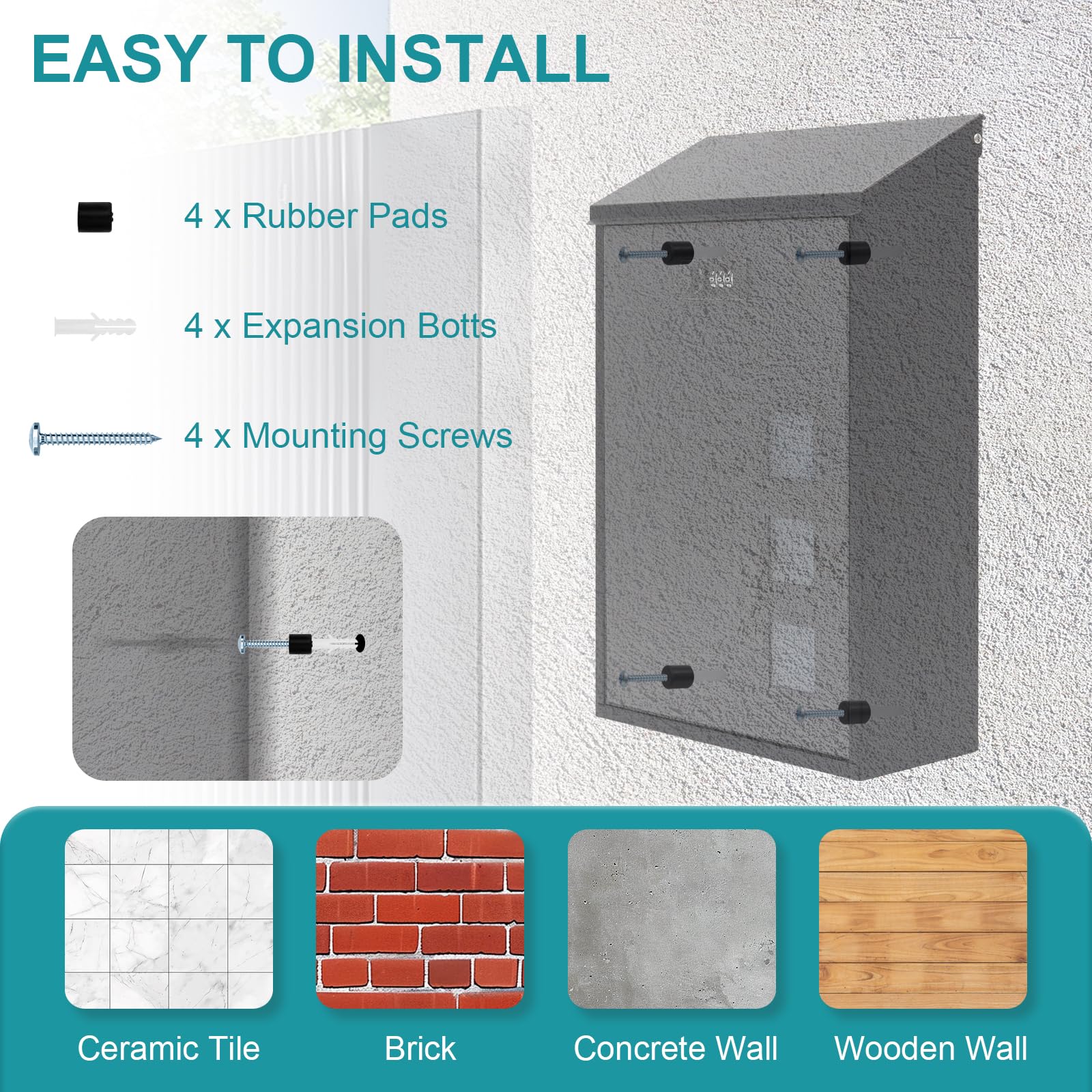 Boîte Aux Lettres Murale, Avec Fenêtres De Visualisation, En Acier