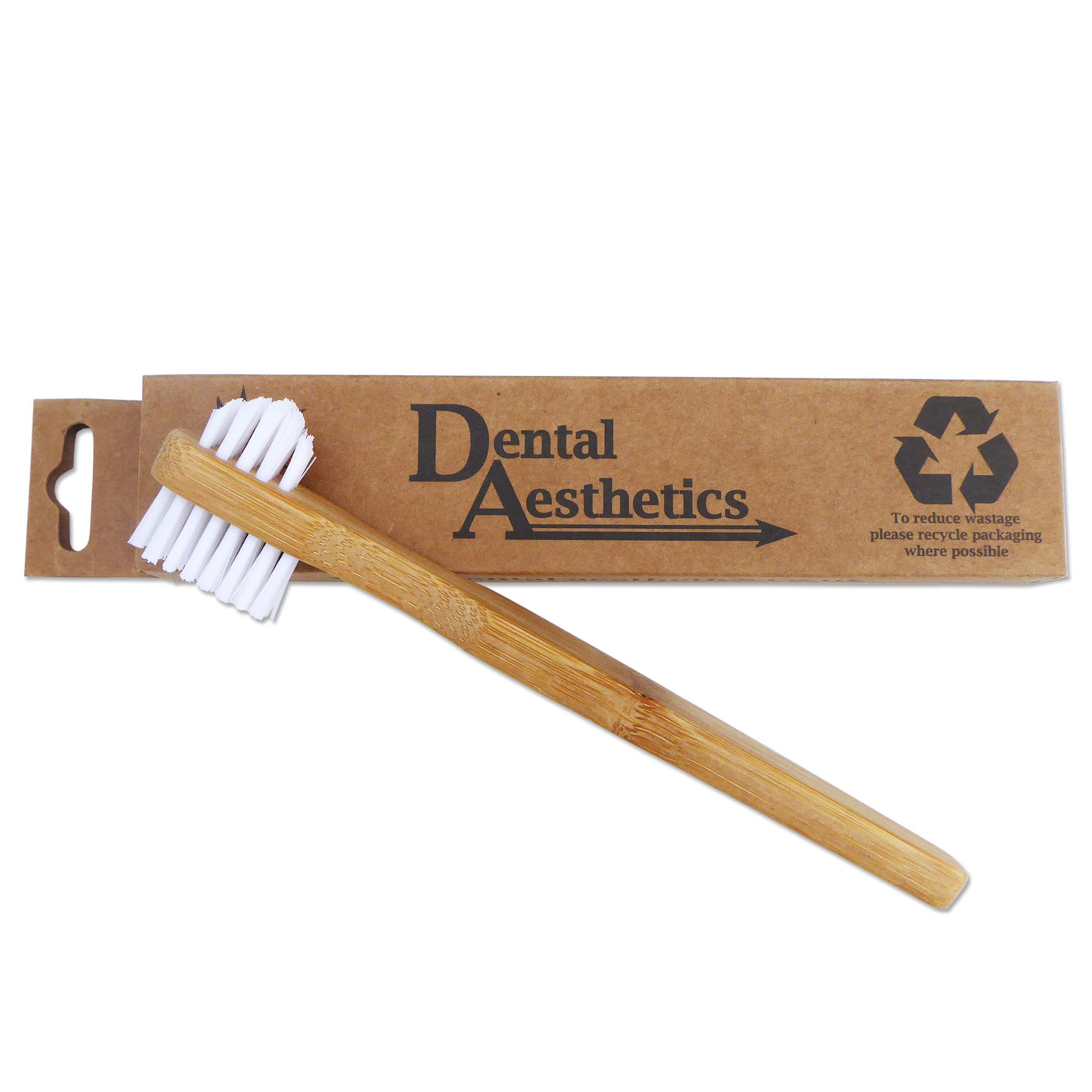Denture Brush ~ Bamboo Handle, Double Bristle Head, Eco Friendly, Bio-Degradable