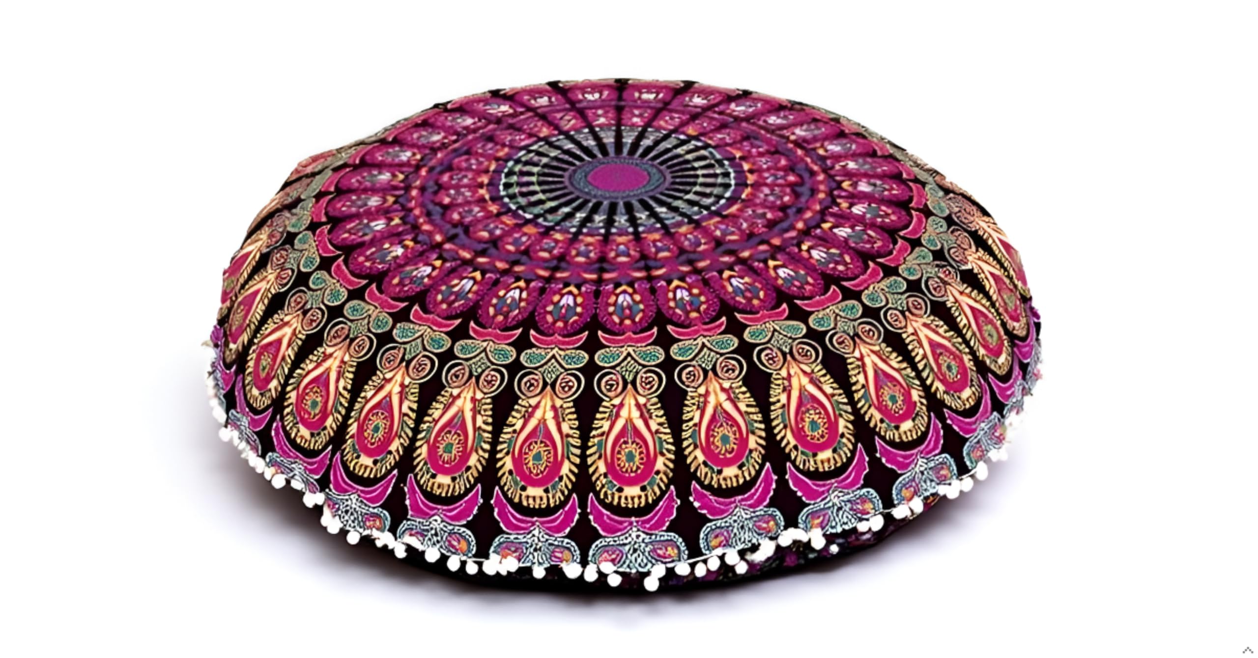 ICC 32 Inch Floor Pillows & Cushion covers Decorative Hippie Mandala Pouf Pillow covers Seating Meditation Cushion Cover Bohemian Large Boho Ottoman