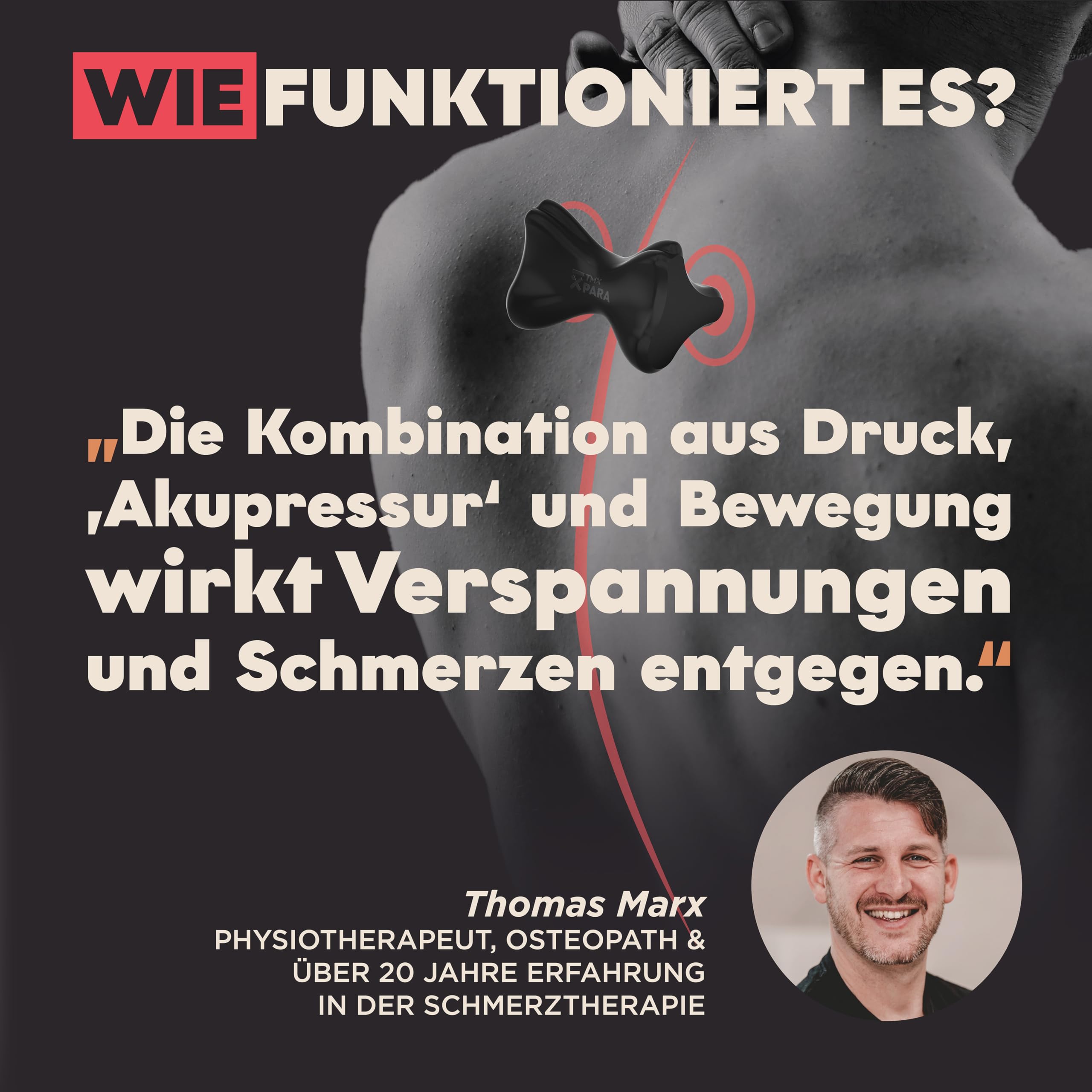 TMX® Rücken-Bundle | Massage-Set | Akupressur gegen muskuläre Rückenschmerzen | Schmerzpunktmassage | Triggerpunktdrücker | Triggerpoint-Massage | 4 Trigger-Tools in einem Set
