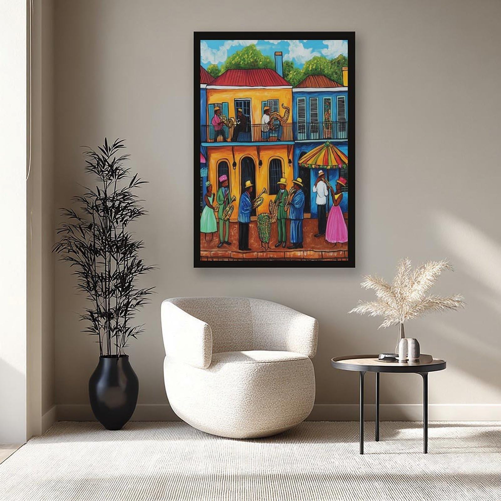 LXWNZE Mardi Gras Parade Art, poster colorato con scena di festival su tela, decorazione per camera da letto, ufficio, stanza, regalo, 40,6 cm L x 61 cm W