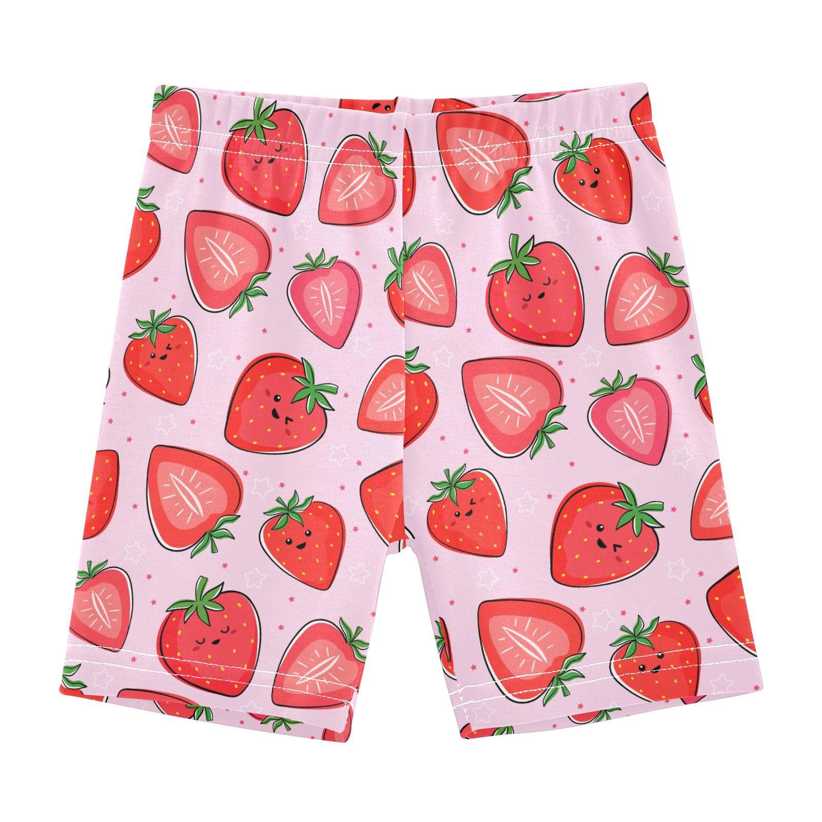 JHKKU Girls Strawberry Shorts Cotton Cartwheel Bike Kids Biker Under Dress Dance Short Girl Clothes 6T