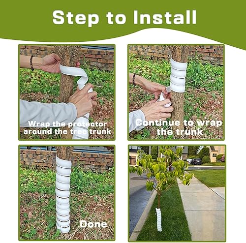 Miniatura 2 de NRAMOSS - Protector de tronco de árbol, 4 protectores de plástico para árboles de 2 tamaños, protegen el árbol de ciervos y conejos