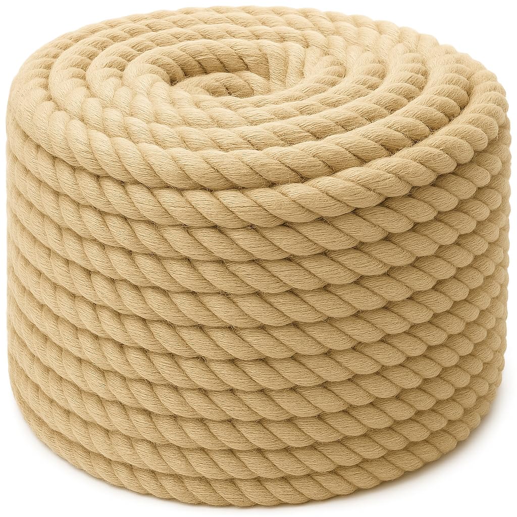 Abio Juteseil 20mm 5m Kordel Jutekordel Deko Dekoration für Haus & Garten DIY Verpackung Schnur Paketschnur Basteln Geschenkverpackung Floristik