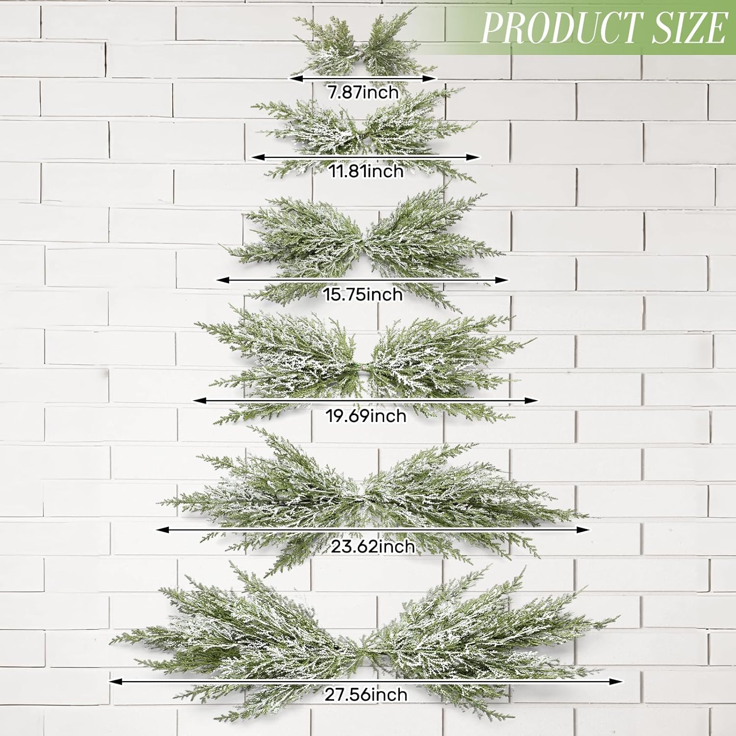 RoundFunny Mini Wall Christmas Tree Green Hanging Wall Mounted Xmas Tree Norfolk Pine Christmas Decoration Space Saving for Home Window Holiday