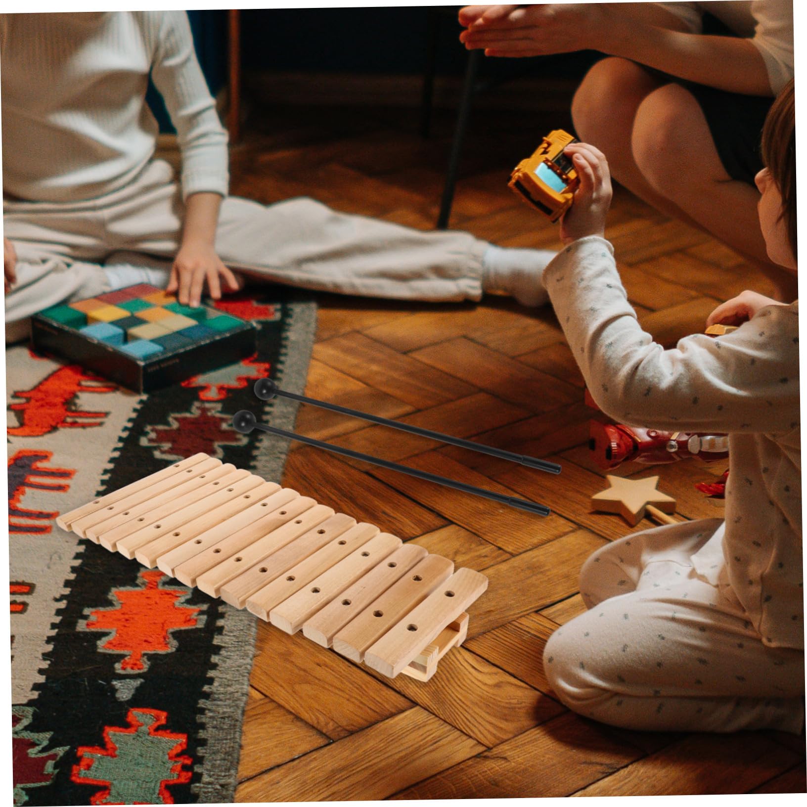 Mikikit Xilofono Strumento Musicale Sensoriale in Legno Montessori a 15 Note con Design Attraente per Ragazzo Ragazza per Educazione in Casa e Asilo