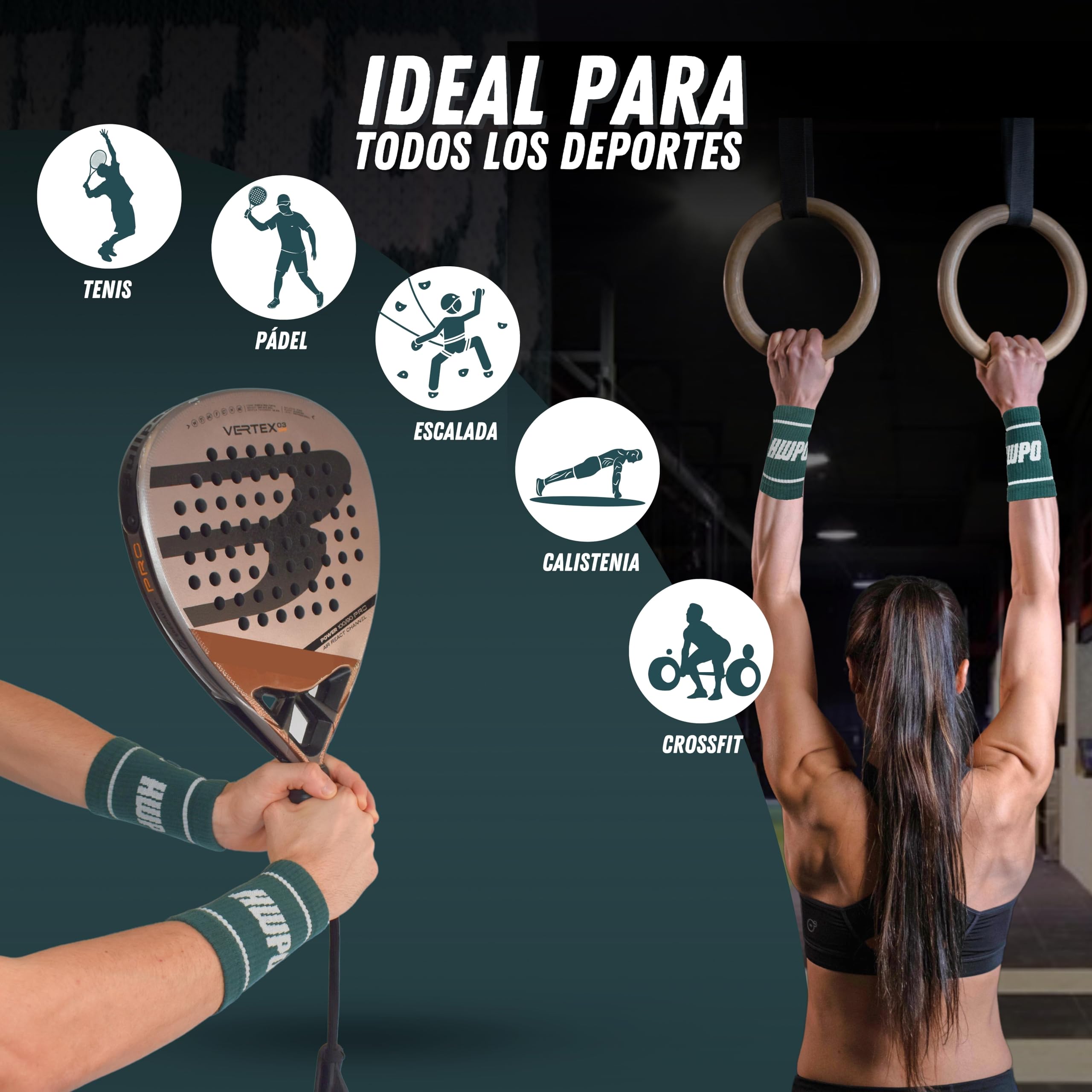 Polsiere Crossfit HappyTraining - Traspiranti Per Allenamento Intenso