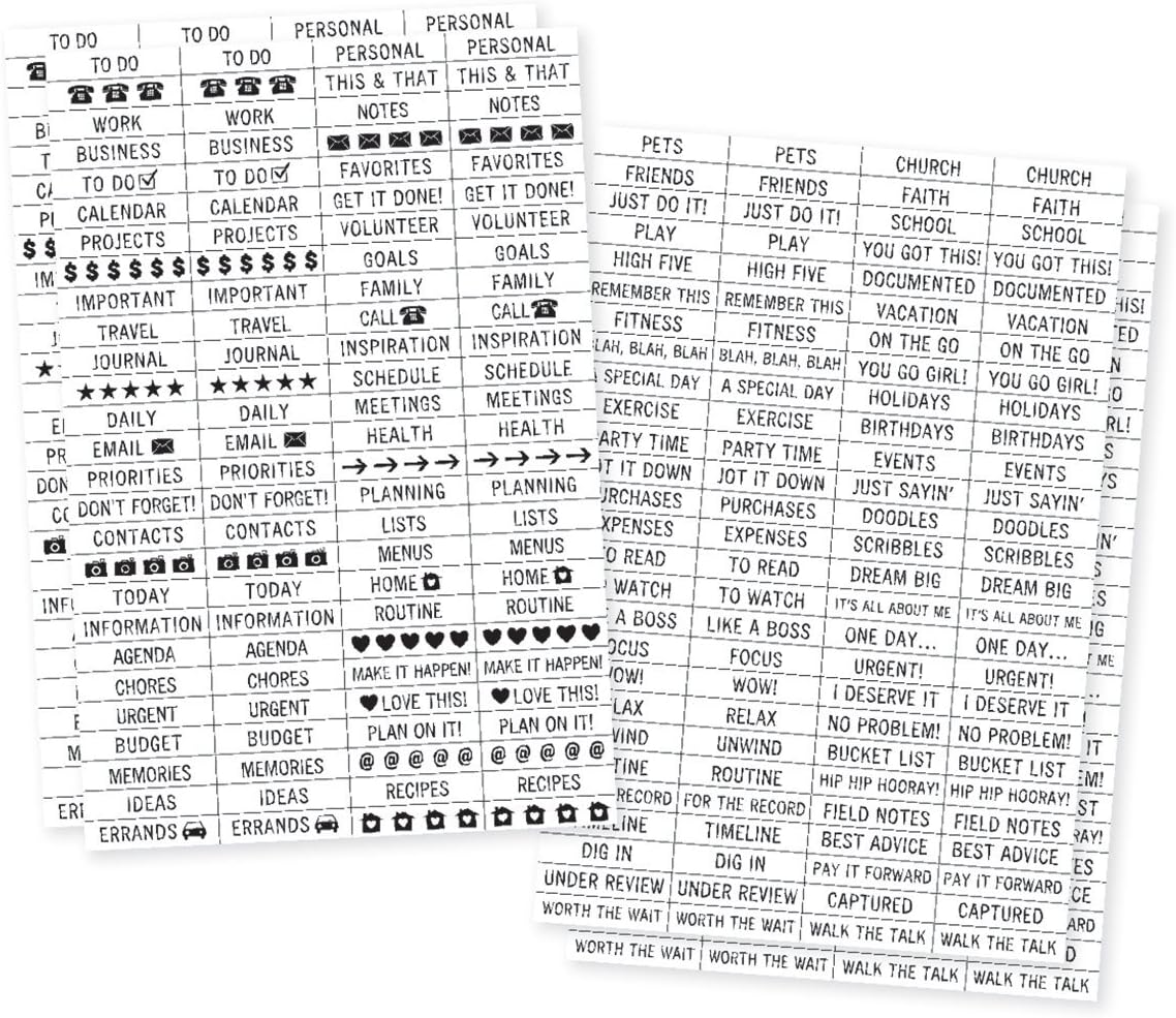 Carpe Diem Planner Essentials-Clear Labels, 4 Count