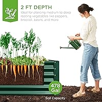 Vista 3 de Best Choice Products Cama de jardín elevada de metal para exteriores de 8x4x2 pies, caja plantadora de raíces profundas para vegetales, flores