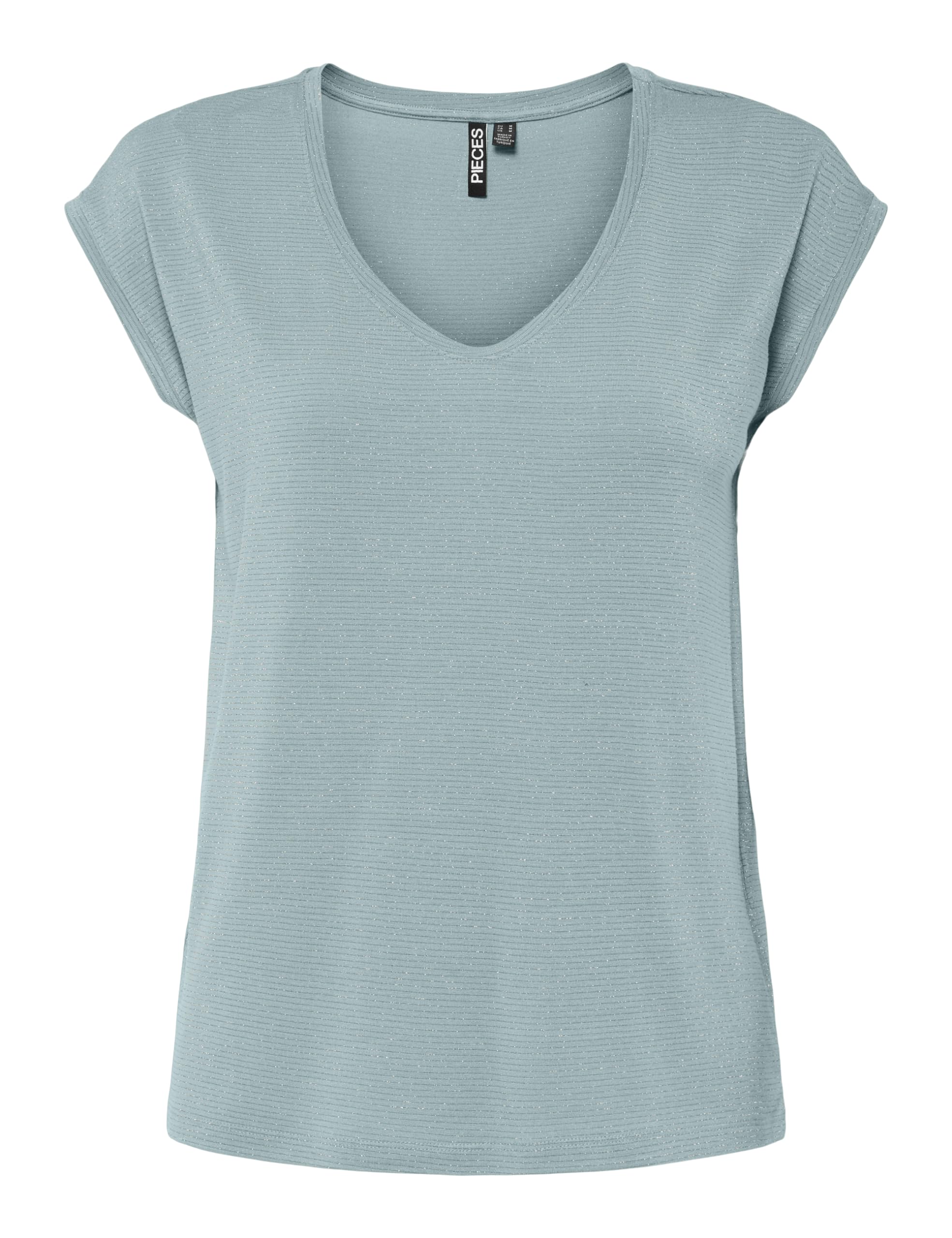 Pieces Pcbillo Tee Lurex Stripes Noos Bc, Cloud Blue, S