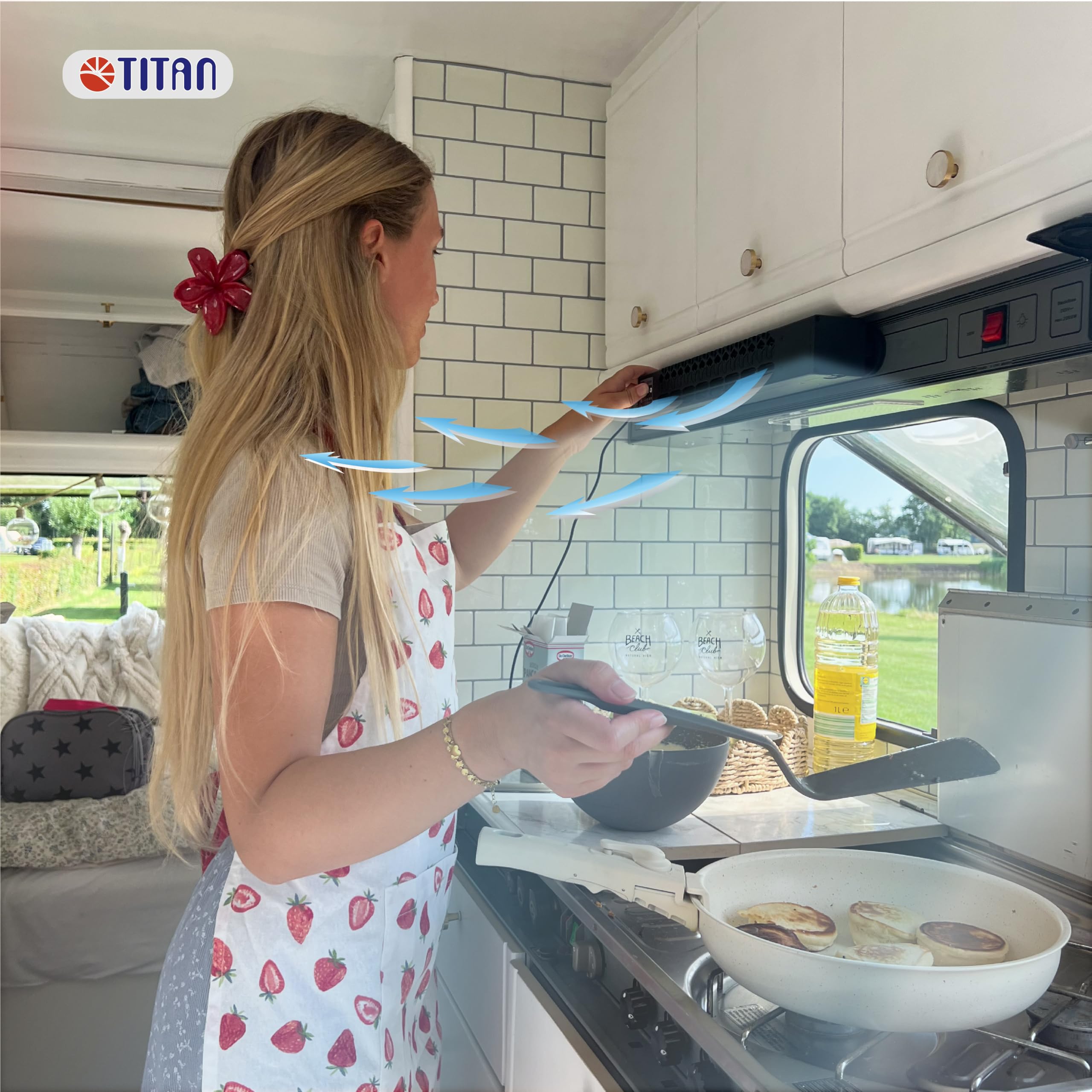 TITAN - Ventilador magnético y portátil IP55 para camping, navegación, cocina y uso doméstico - Compañero esencial para autocaravanas, TTC-SC60(B)