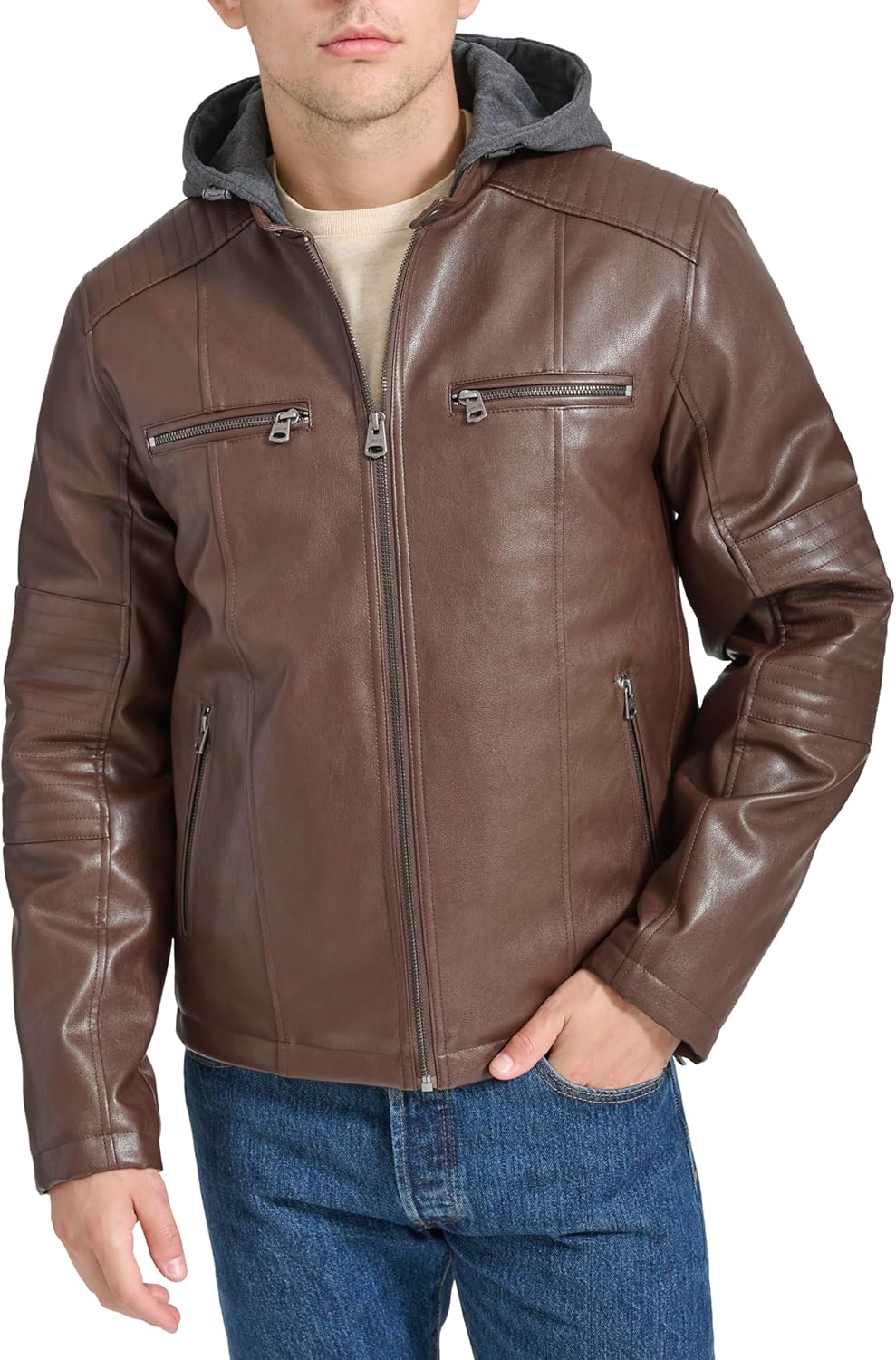 Levi's Men Faux Leather Racer Jacket
