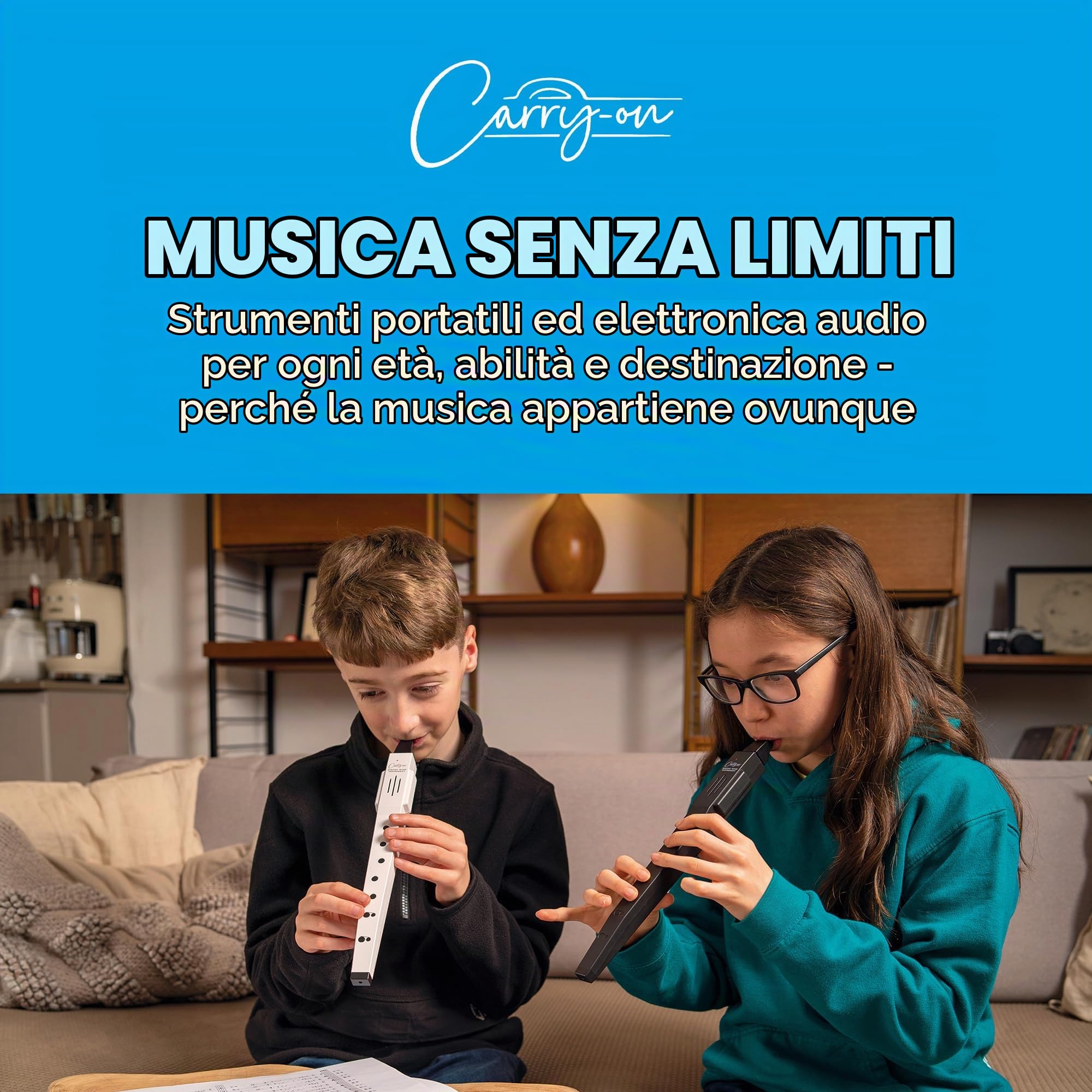 Carry-on Digital Wind Instrument Pro - 65 voci, batteria ricaricabile USB integrata, uscita cuffie per esercitazioni silenziose, registratore digitale Midi Over Bluetooth