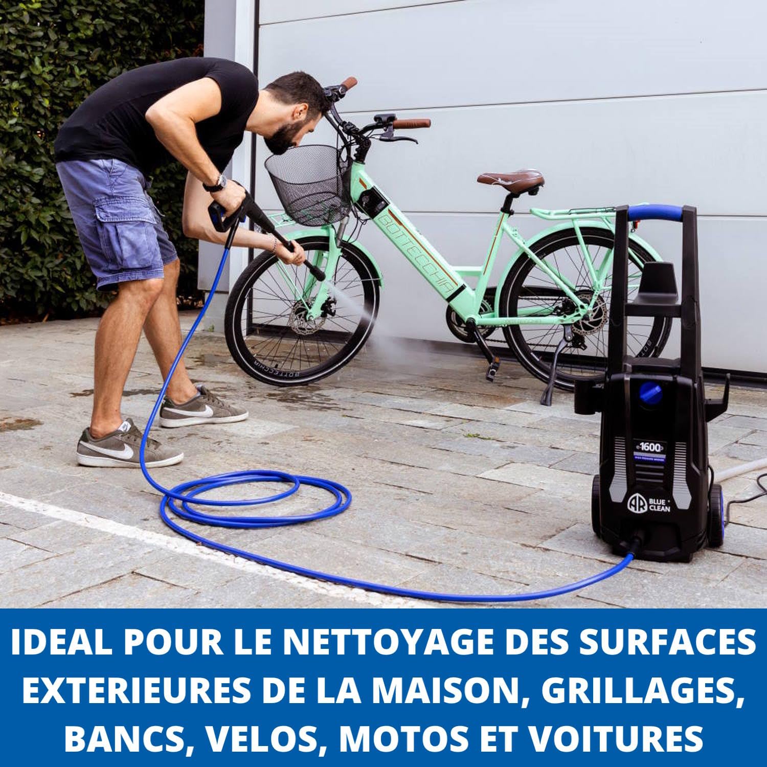 AR Blue Clean Hidrolimpiadora de Alta Presión con Patio Cleaner y Cepillo Fijo e-1600P (1600 W, 125 bar, 420 l/h)