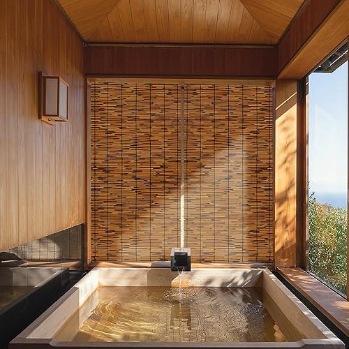 Miniatura 6 de Paquete de 2 vallas de caña natural, 4 x 16.4 pies, valla de bambú de privacidad para exteriores, galería, restaurante, hotel, patio (marrón)