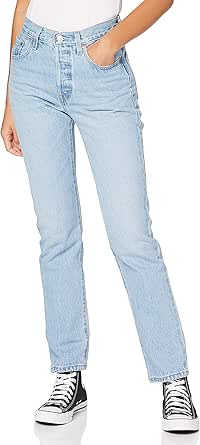 Levi's® 501® CROP - Jeans Straight Leg - Misty Silver Pine/grün-meliert