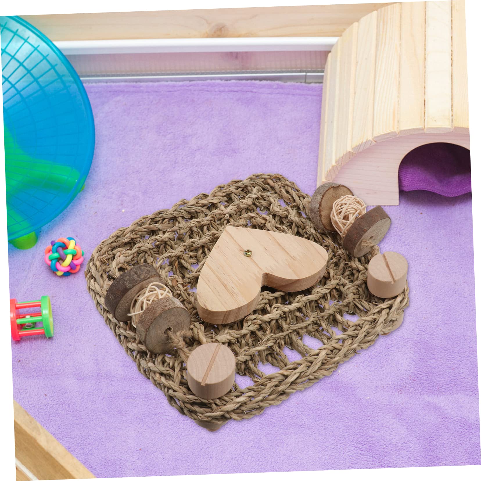Hohopeti 2stücke Käfigmatte Aus Gras Für Nager Woven Bed Mat Als Kauspielzeug Und Nest Für Meerschweinchen Und Hamster Natürliche Schützende Unterlage Für Empfindliche Pfoten