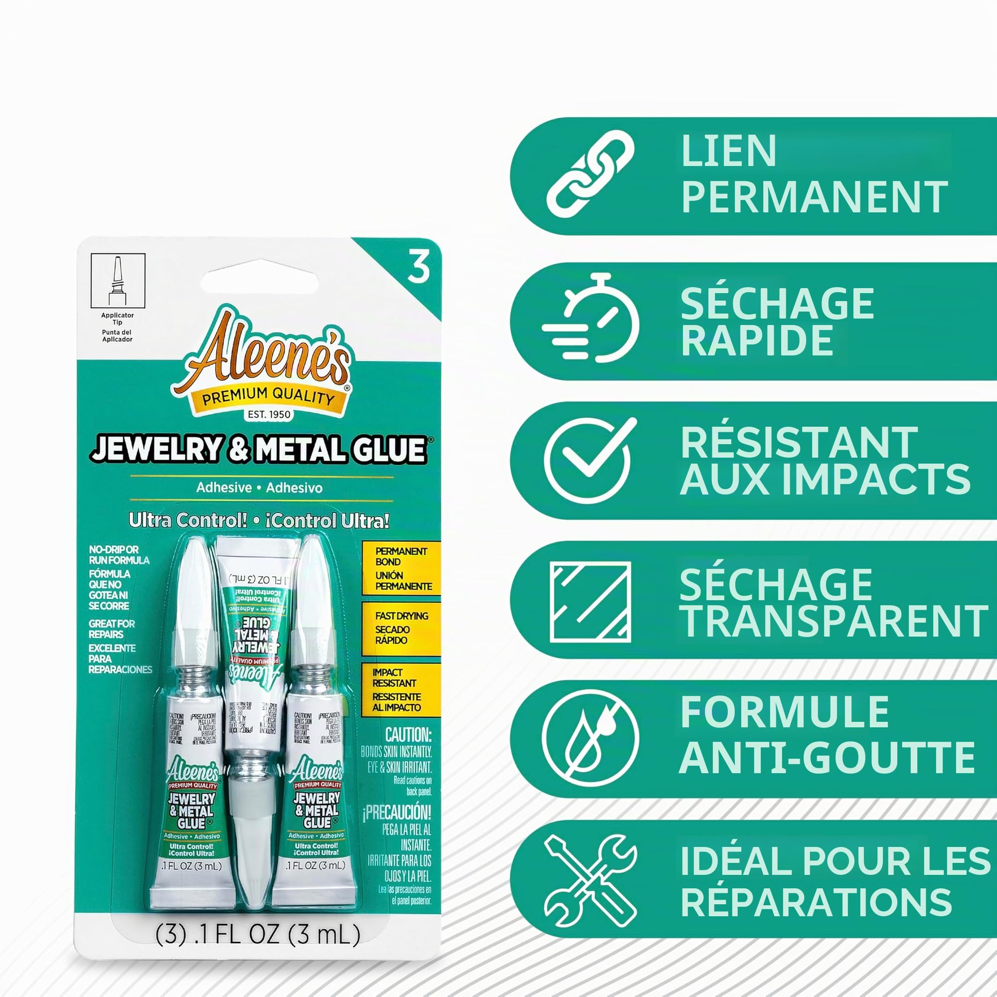 .1Oz 3/Pkg la colle d'Aleene's bijoux & métal-