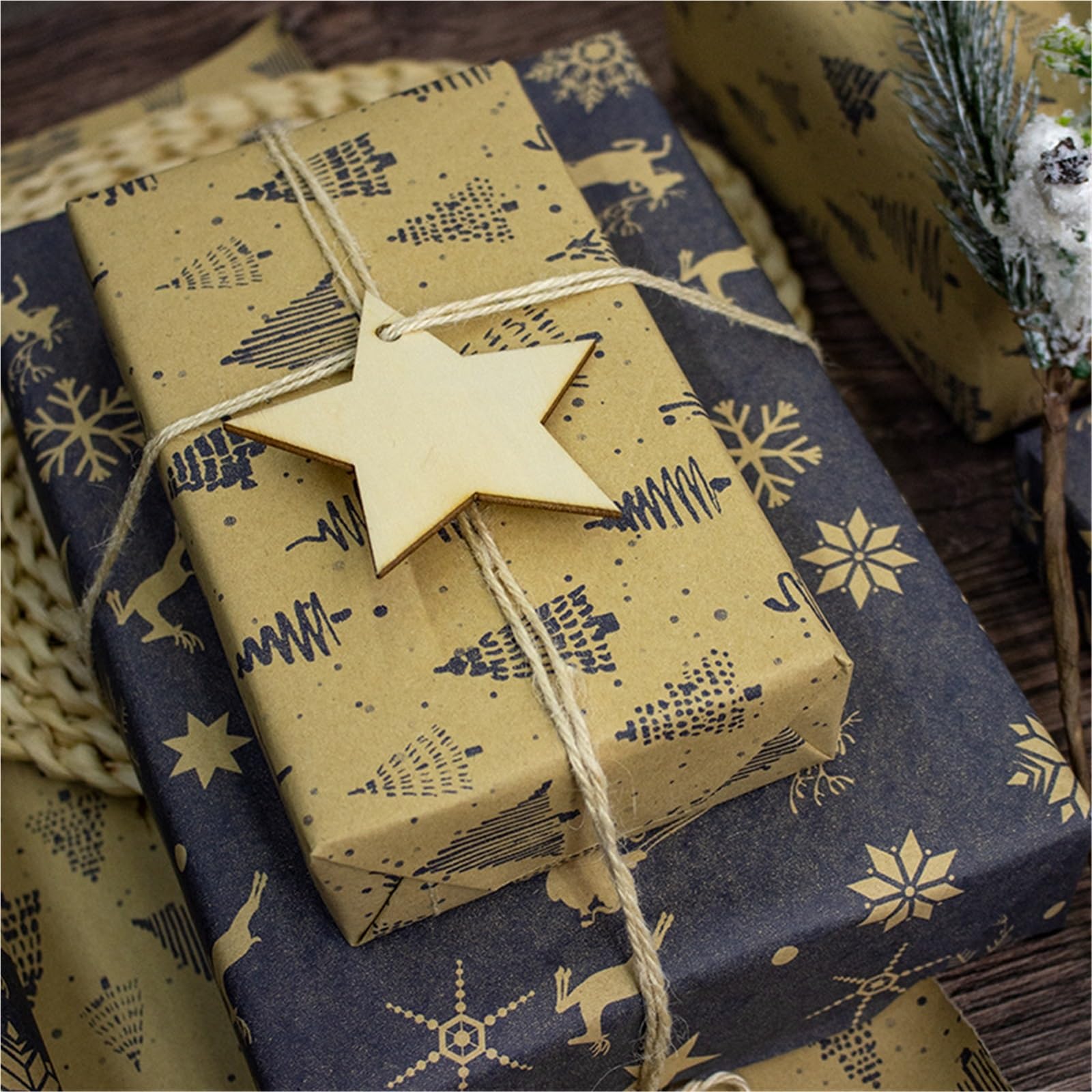Set da 3 rotoli di carta regalo fronte-retro 17" X 120" per Carta Alimentare