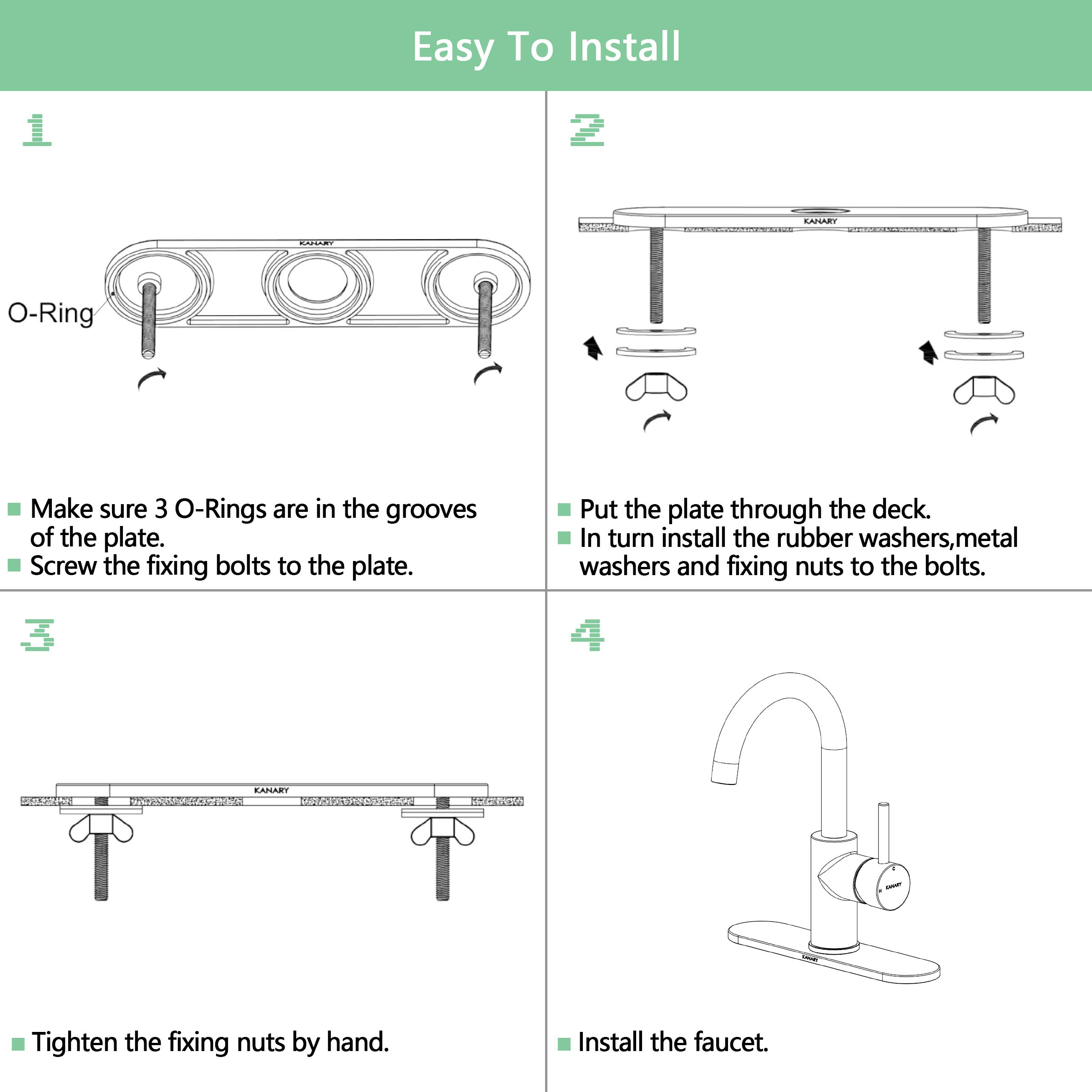 Kitchen Faucet Deck Plate KANARY 10-Inch Chrome Faucet Escutcheon - Zinc Alloy Deck Plate For Kitchen Sink Faucet Installation Kitchen Sink Cover Plate - View #9