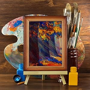 JOY SPOT! 6 Pack 16" Tabletop Easel, Portable A-Frame Tripod Wood Easel for Painting Party, Canvas, Display Stand for Kids Students Beginners