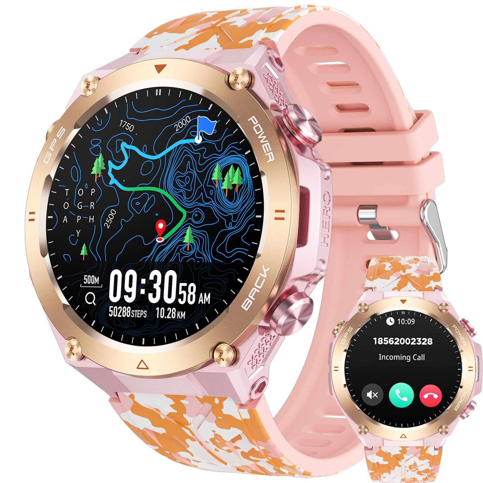 Orologio GPS Sportivo Uomo Con Bluetooth - Monitor Cardio, Altimetro, Barometro, 120+ Modalità Sport, 12 Giorni Batteria