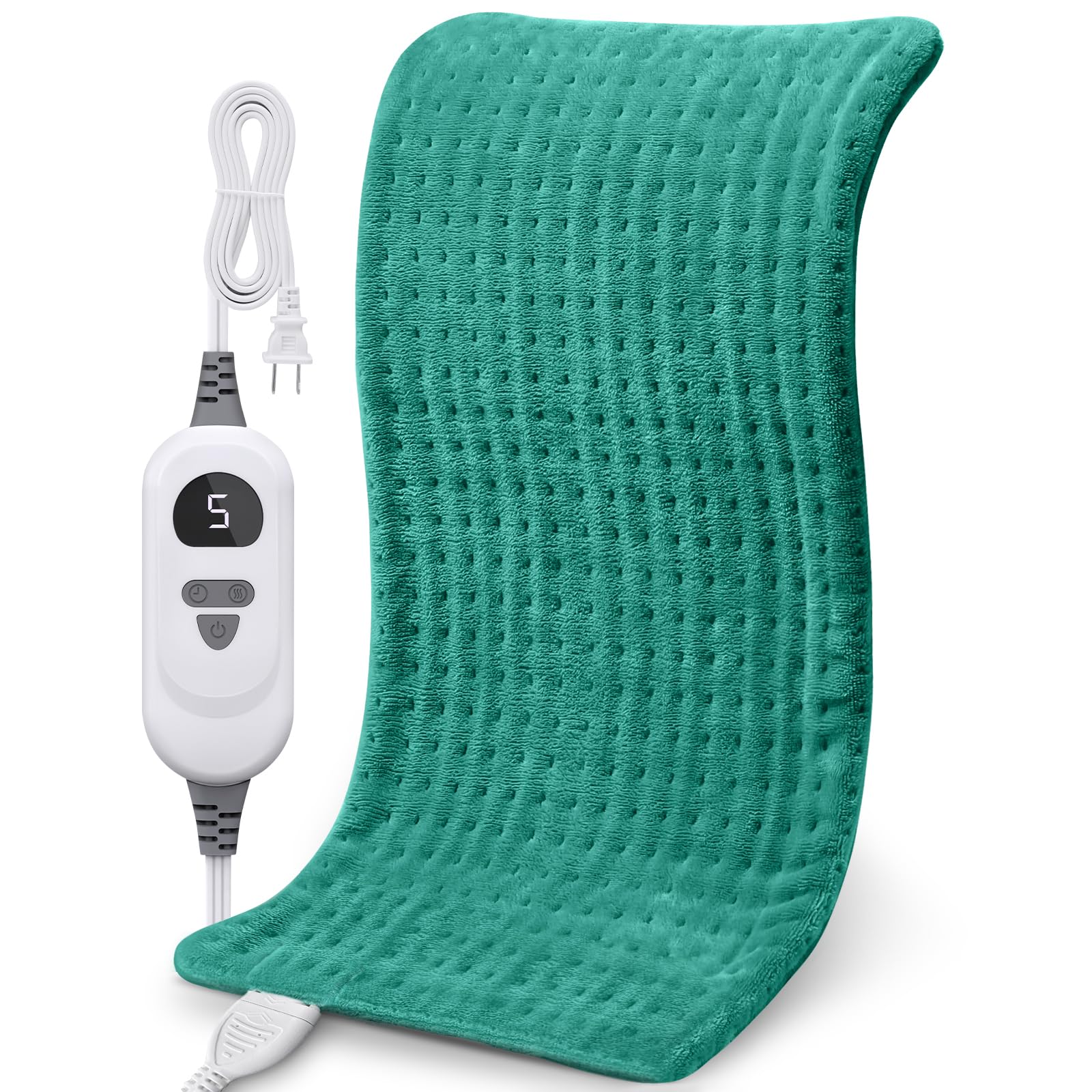 NOWWISH Heating Pad for Back Pain & Cramps Relief, Mothers Day Gifts for Mom Wife, Moist Heat Pad for Neck & Shoulder, Auto Shut Off, Machine Washable, 12"x 24" Green