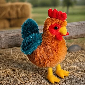 Wild Republic Rooster Plush, Stuffed Animal, Plush Toy, Gifts for Kids, HugEms 7 inches