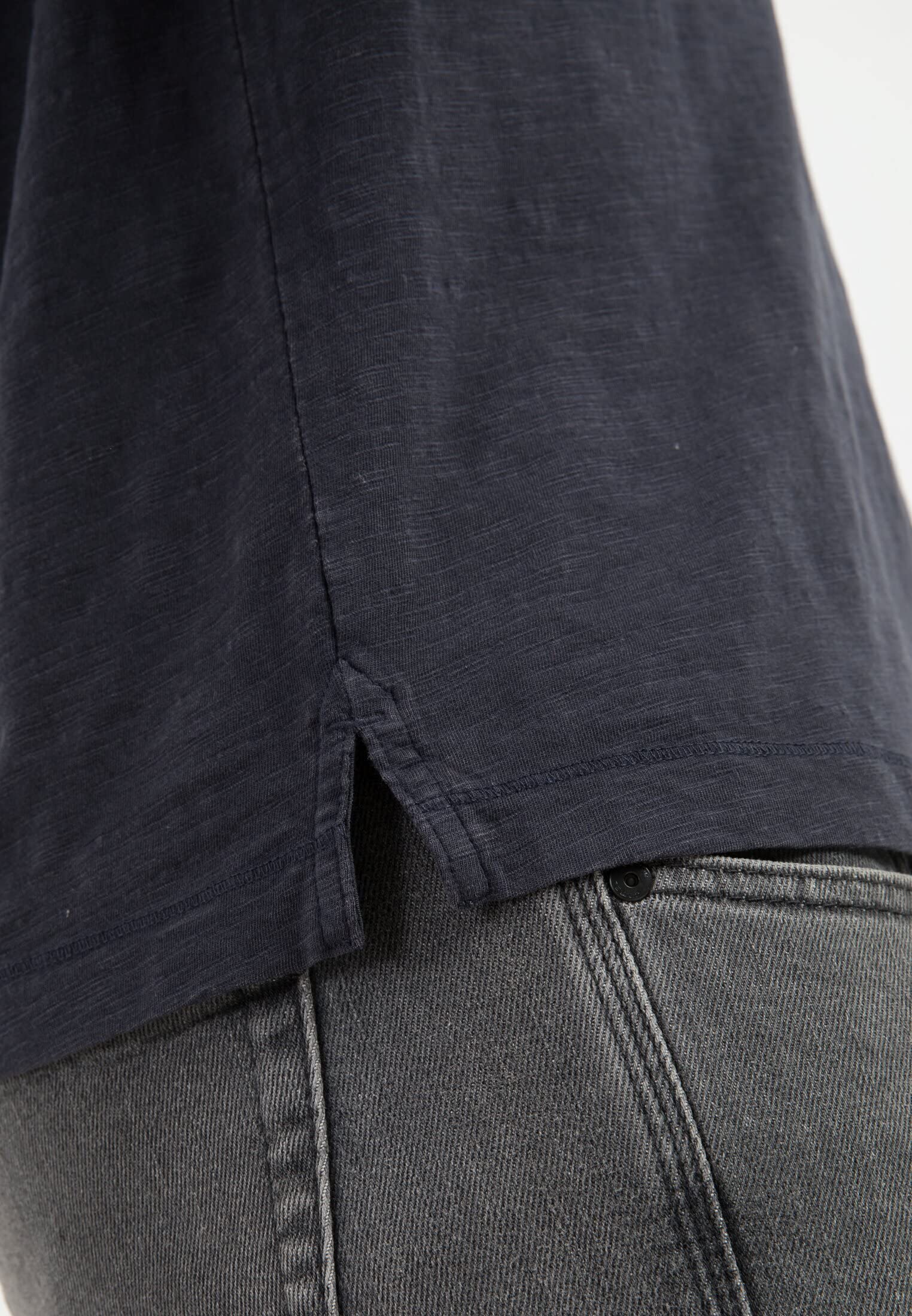camel active Męska koszulka z krótkim rękawem Henley z zapięciem na guziki, granatowy, 3XL
