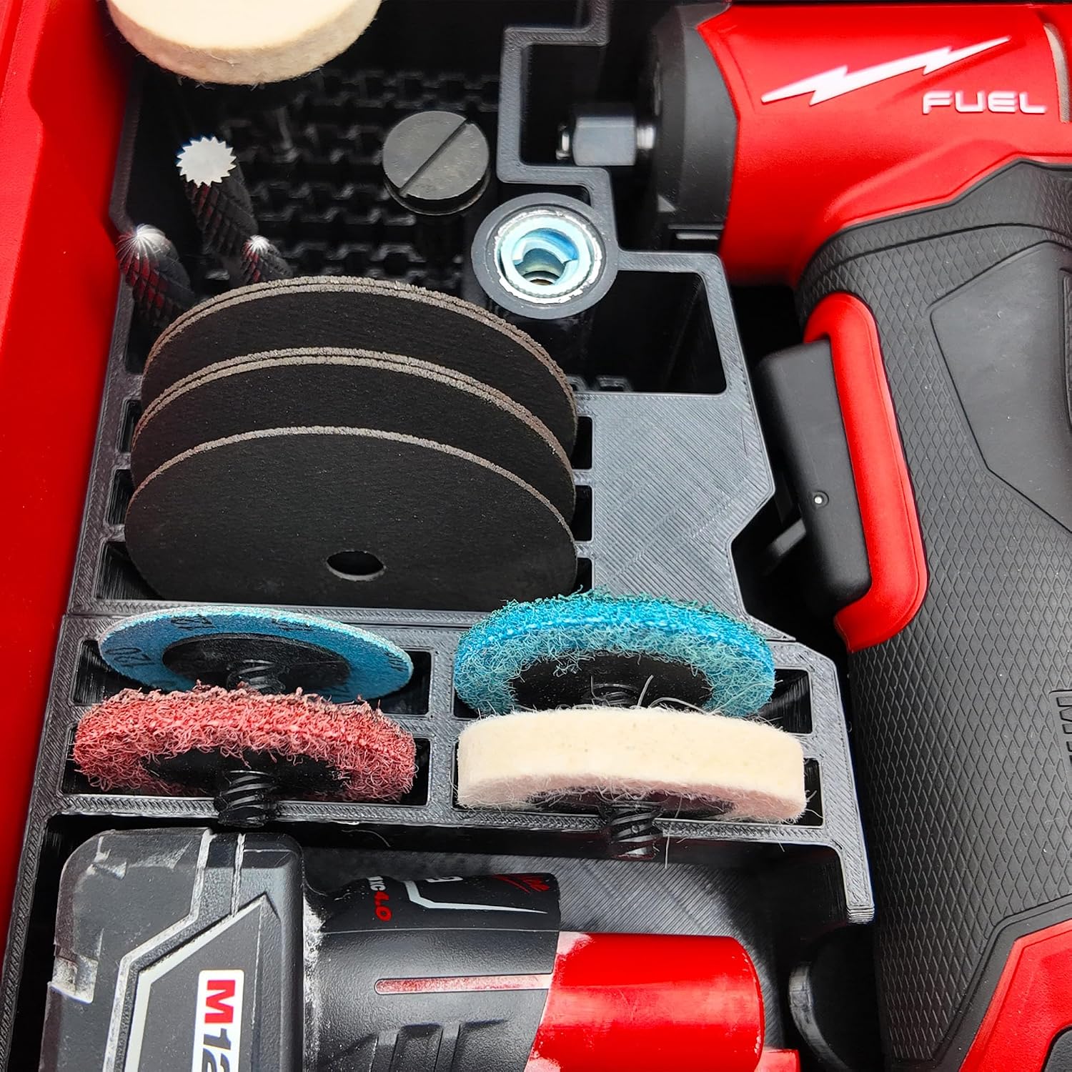 Workbox Labs Organizer Insert Compatible with Milwaukee M12 FUEL Right Angle Die Grinder 2485-20 for PACKOUT Compact Organizer 48-22-8435