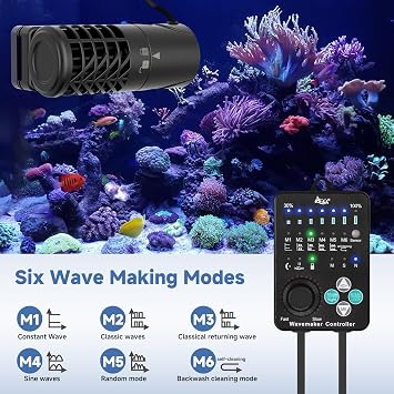 AQQA Aquarium Wave Maker Magnetic Adjustable Cross Flow Pump, 15W