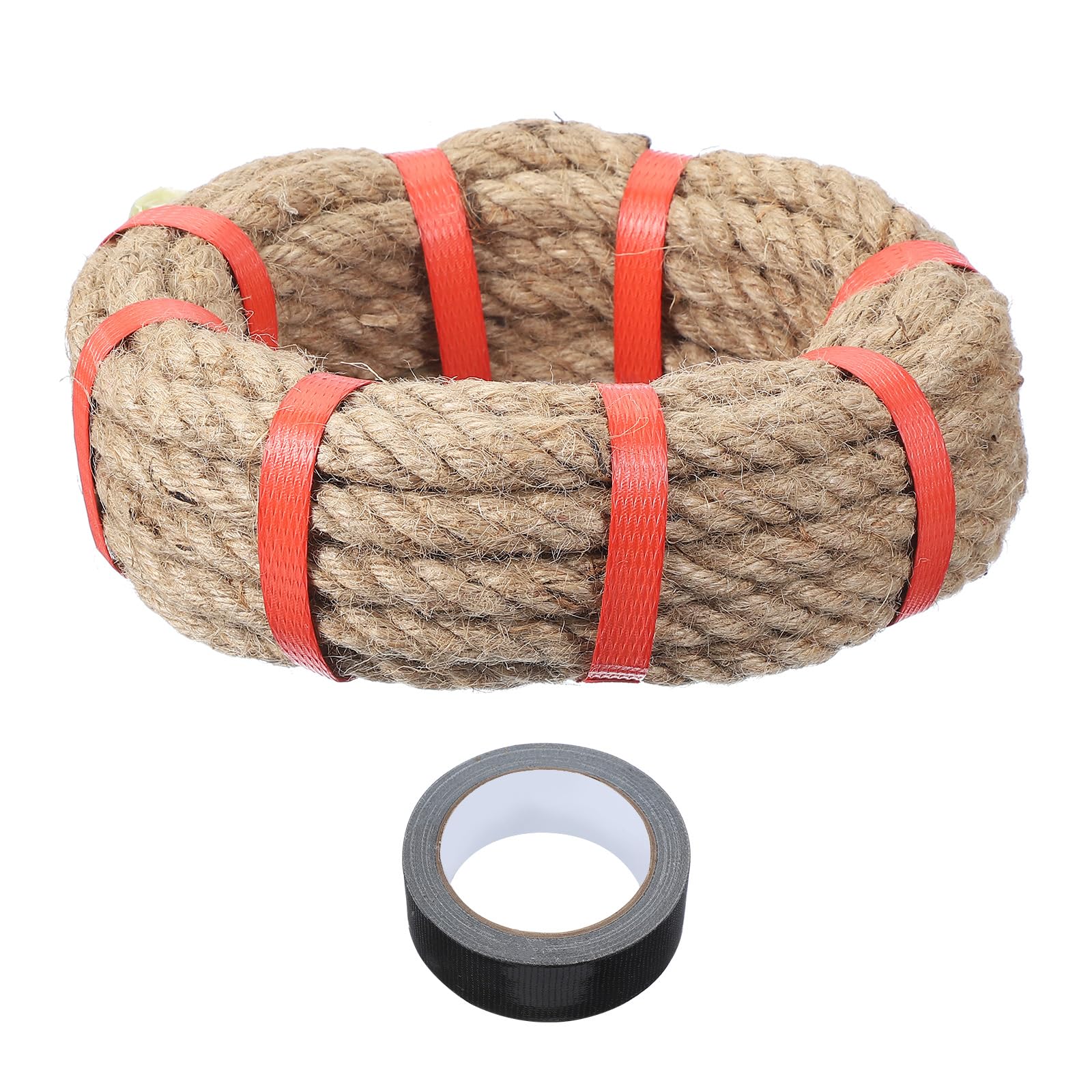 sourcing map Battle Rope 25ft x 0.47 Inch Jute Heavy Fitness Training Gym Rope Exercise Workout Ropes for Strength Training Home Workouts Sport — image 1