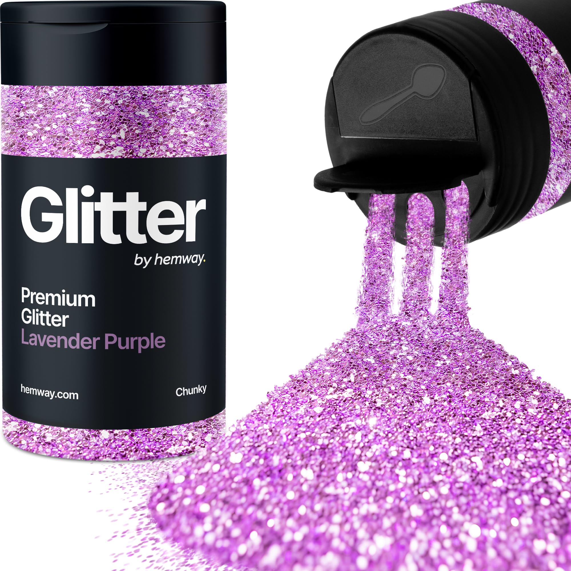 Lavender Purple Glitter Shaker, 130g Chunky Glitter, Crafts 1/40" Metallic Flake Lavender Purple Sequins