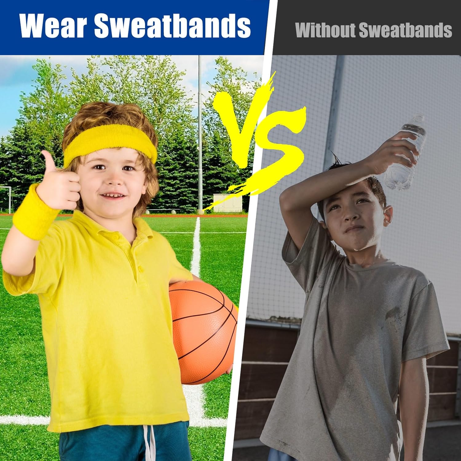 Libima 24 Pcs Kids Sports Headbands - Elastic Cotton Terry Sweatbands for Boys' Sports & Team Activities - Image 5