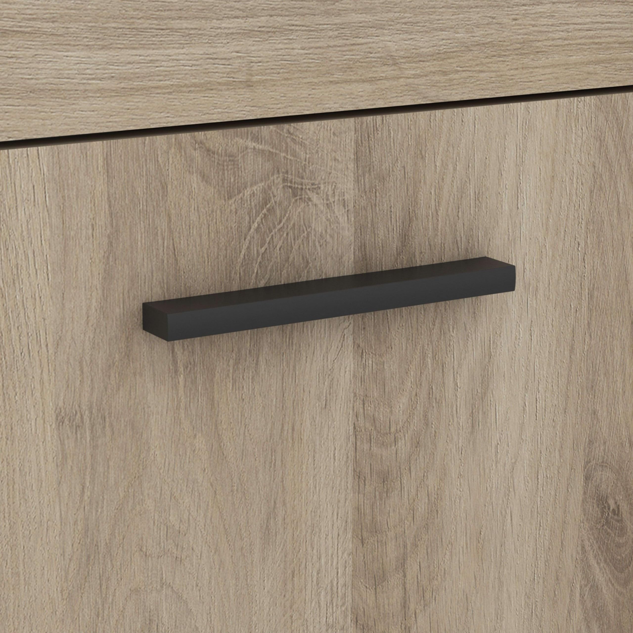 Demeyere - Escritorio pequeño con Almacenamiento de Madera de Roble con 1 Puerta y 1 cajón - Óptimo para Estudiantes - Estilo Industrial - Color Kronberg y Negro Pizarra - Melamina - 127 x 94 x 60 cm