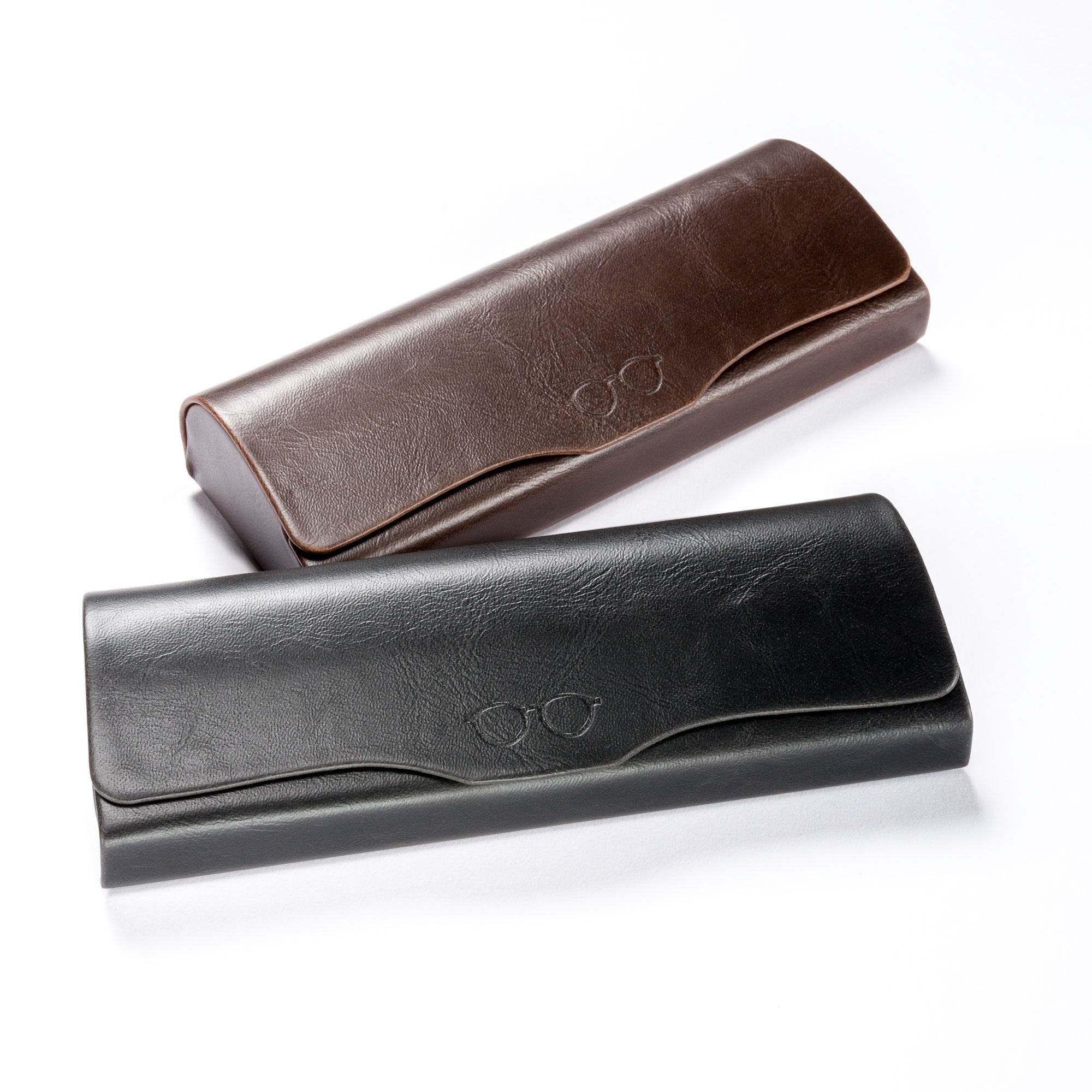 FEFI Klasyczne etui na okulary w stylu vintage ze skóry - Hardcase - w tym wysokiej jakości ściereczka do czyszczenia okularów