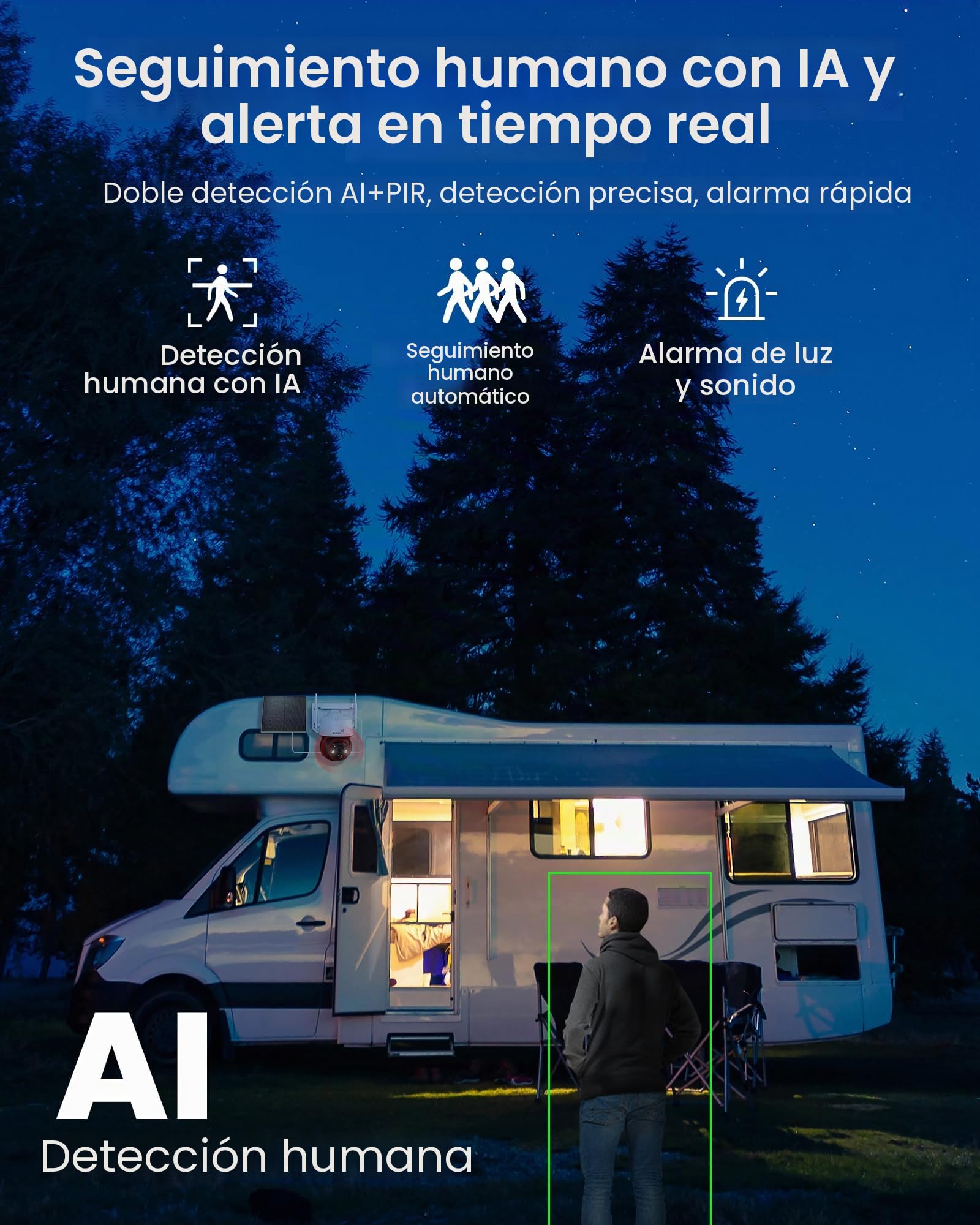 ZOSI 4MP Cámara 4G LTE Batería Exterior con Panel Solar, Cámara Vigilancia sin Internet PT 360°, Tarjeta SIM Integrada para Datos Ilimitados, Detección de Persona, Audio Bidireccional, Tarjeta 32G
