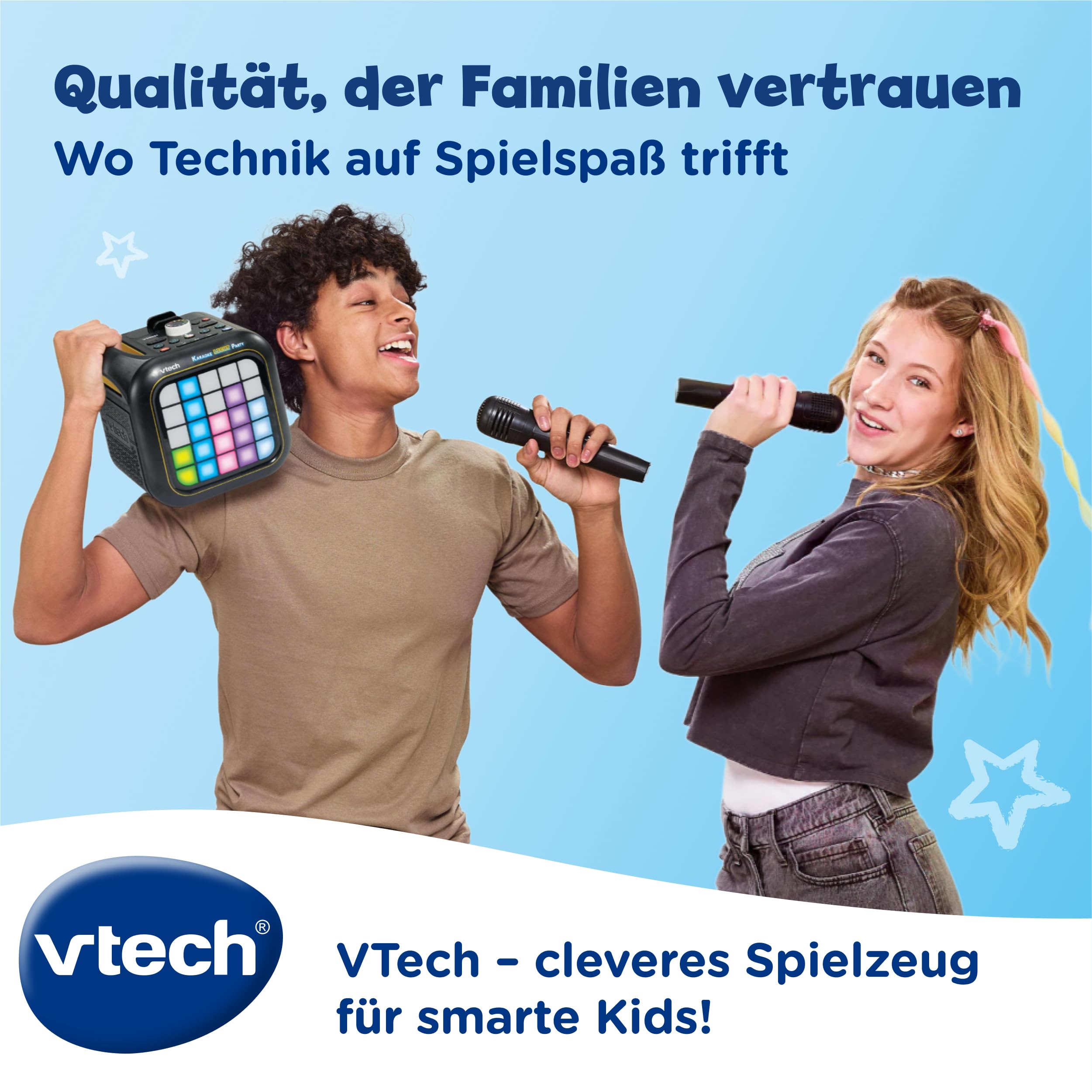 VTech Karaoke Light Party - Bluetooth-Karaoke mit 2 Mikrofonen
