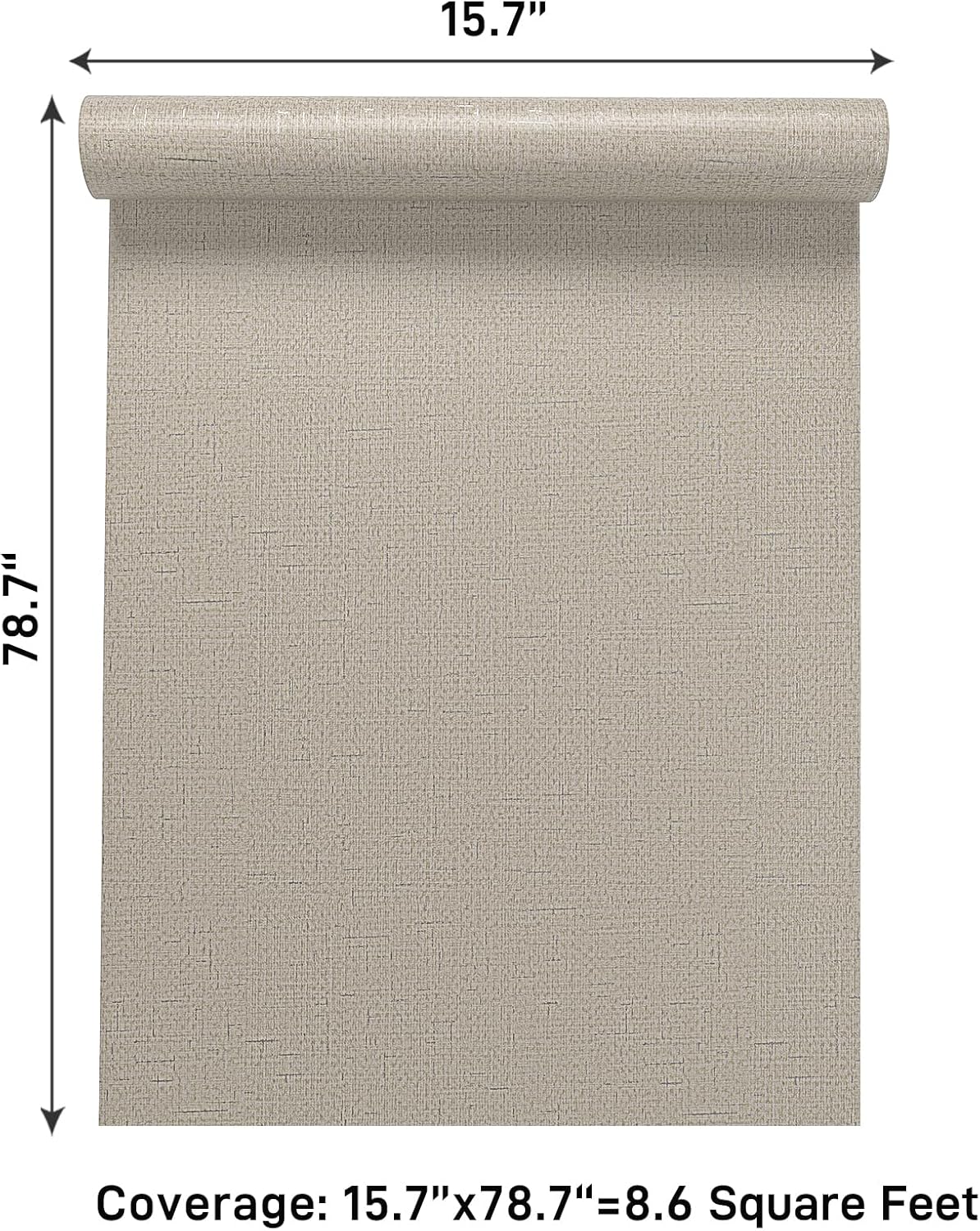 VaryPaper Beige Brown Woven Grasscloth Peel and Stick Wallpaper Textured Grass Cloth Wallpaper for Bedroom Removable Waterproof Self Adhesive Faux Linen Fabric Contact Paper for Cabinets 15.7" x 78.7"