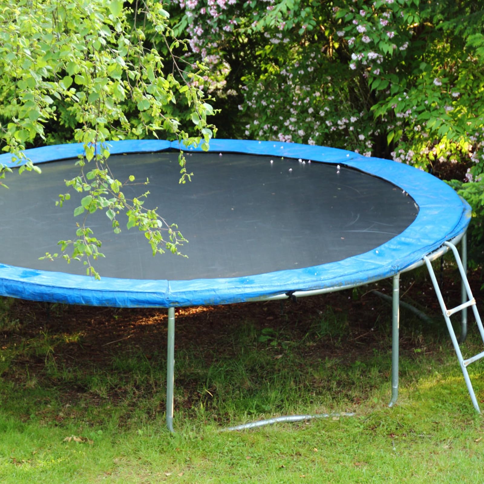 LALAFINA Copertura Protettiva Imbottitura in Spugna per Trampolino in Pvc Blu Tappetino di, Accessorio per Trampolini da Giardino
