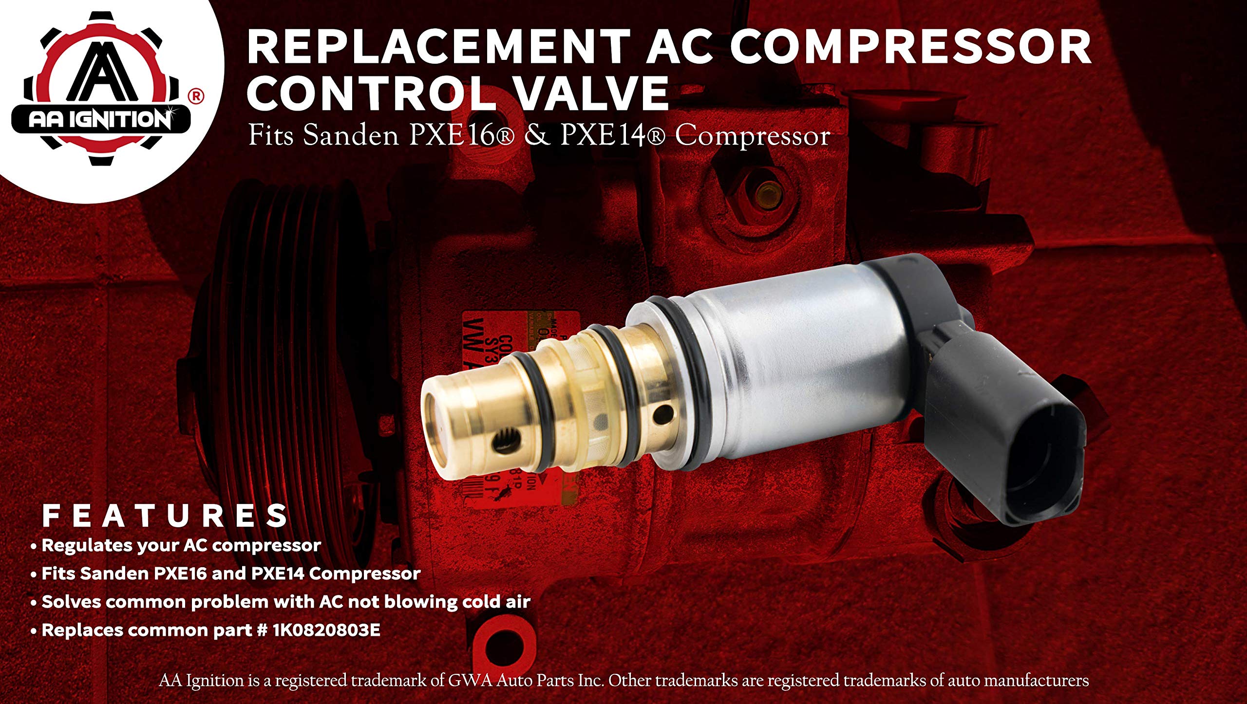 AC Compressor Control Solenoid Valve Compatible with Volkswagen, Audi