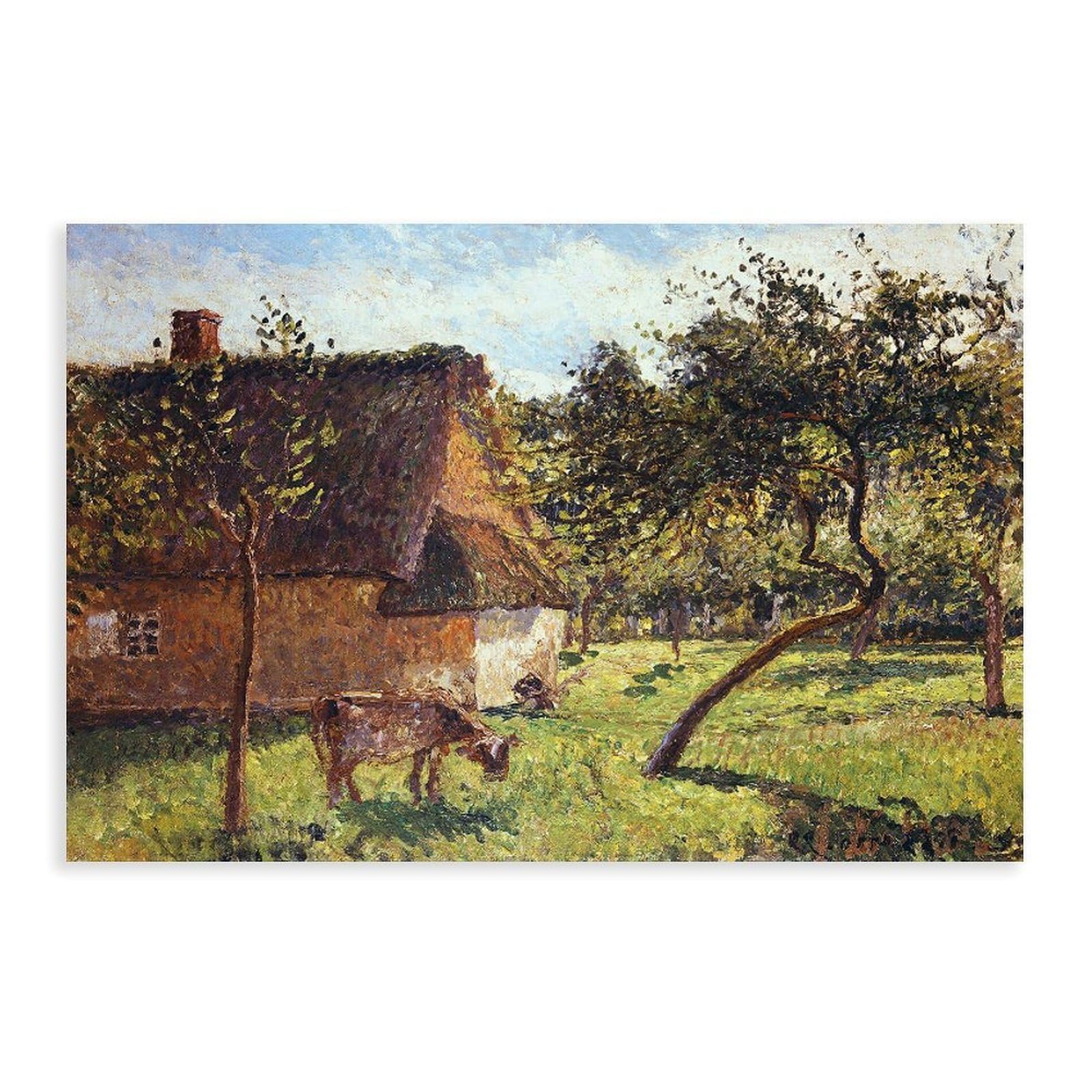 Dyhxa Camille Pissarro ,Field At Varengeville, Camille Pissarro,Field At Varengeville, Canvas Art Wall Decor Posters Home Bar Restaurant Garage Cafe Logo Gifts 20X30inch(50X75cm)
