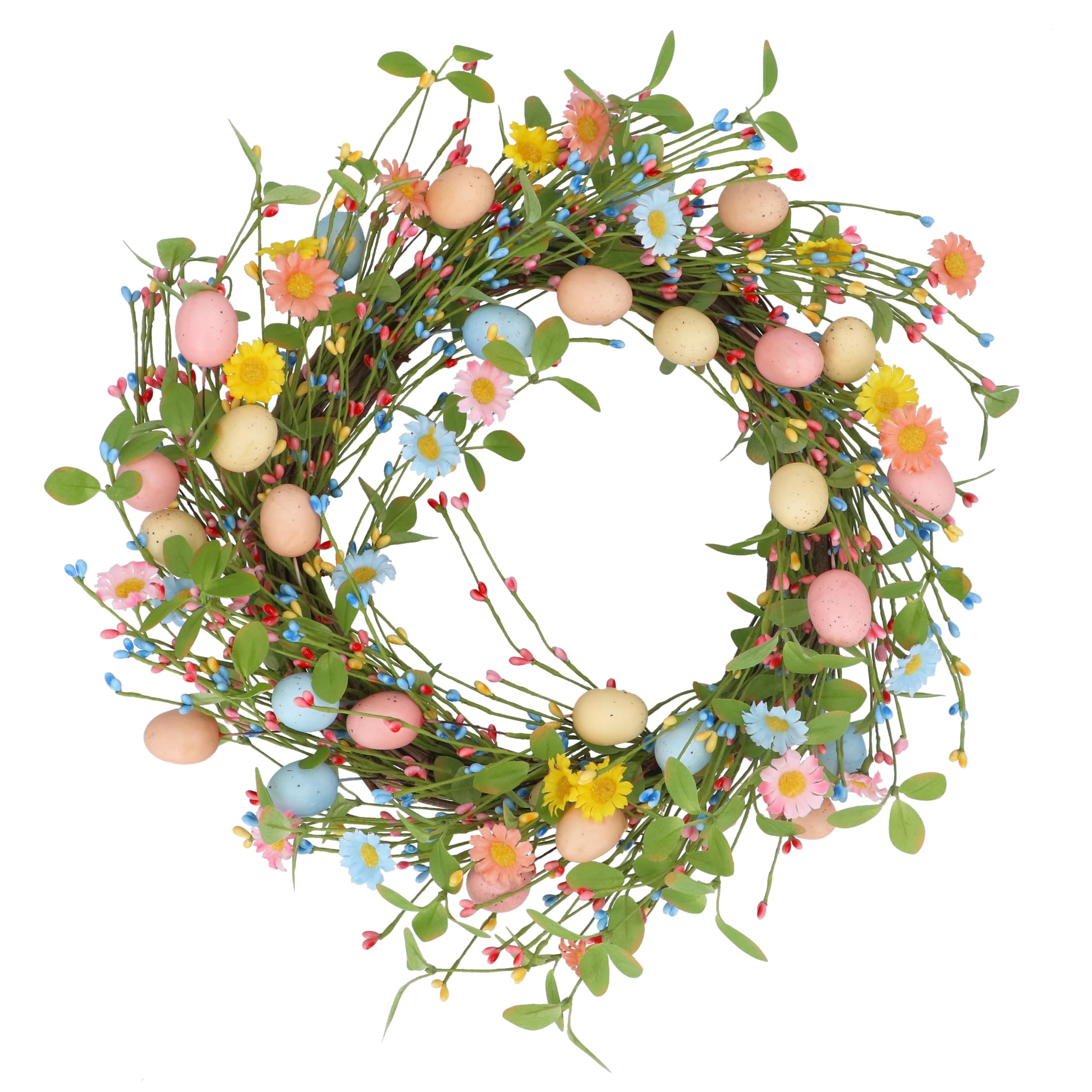 Gisela Graham Multicolor Easter Wreath With Pastel Eggs