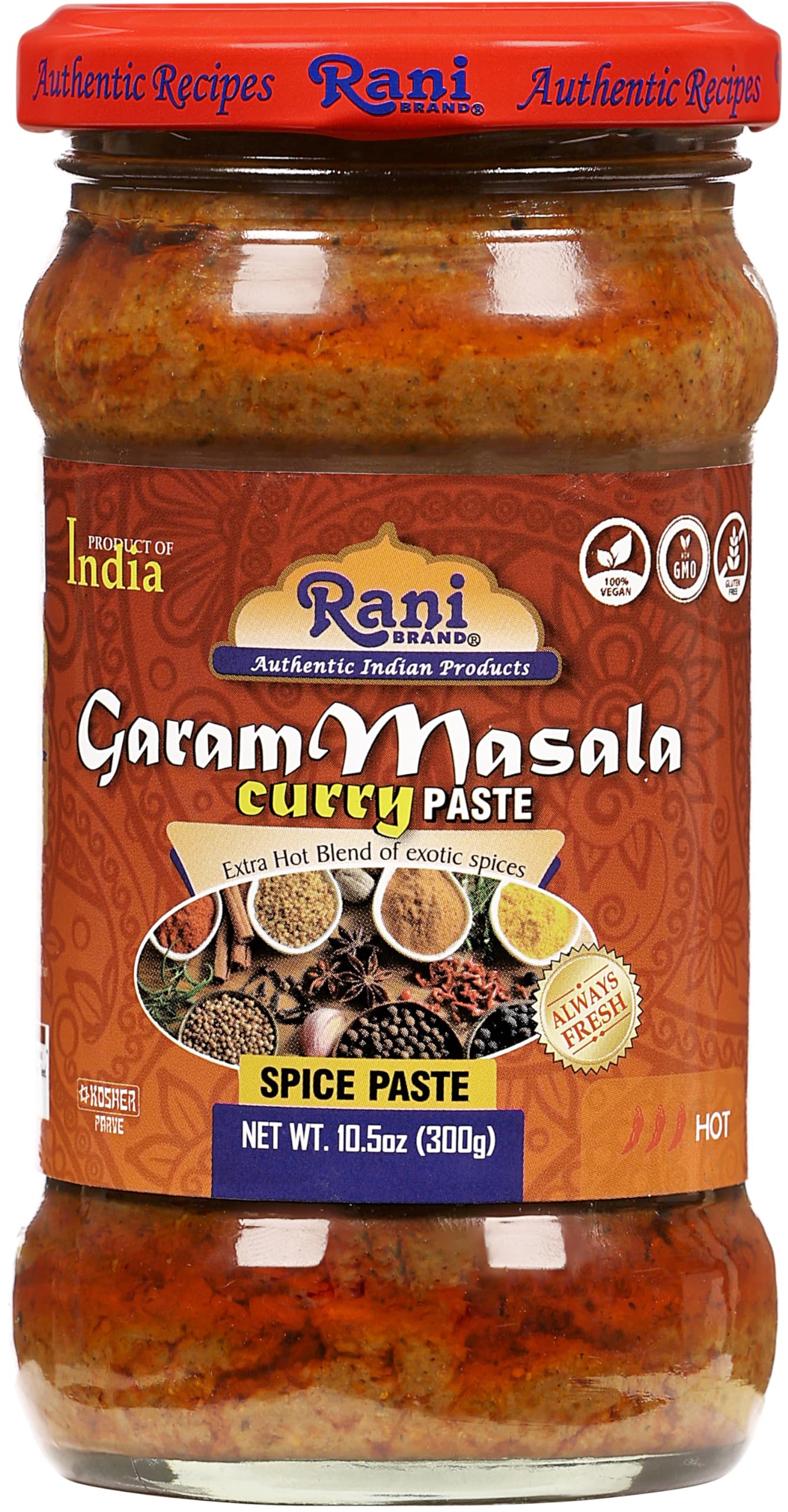 Rani Garam Masala Curry Spice Paste 10.5oz (300g) Glass Jar ~ No Colors | All Natural | NON-GMO | Kosher | Vegan | Gluten Free | Indian Origin