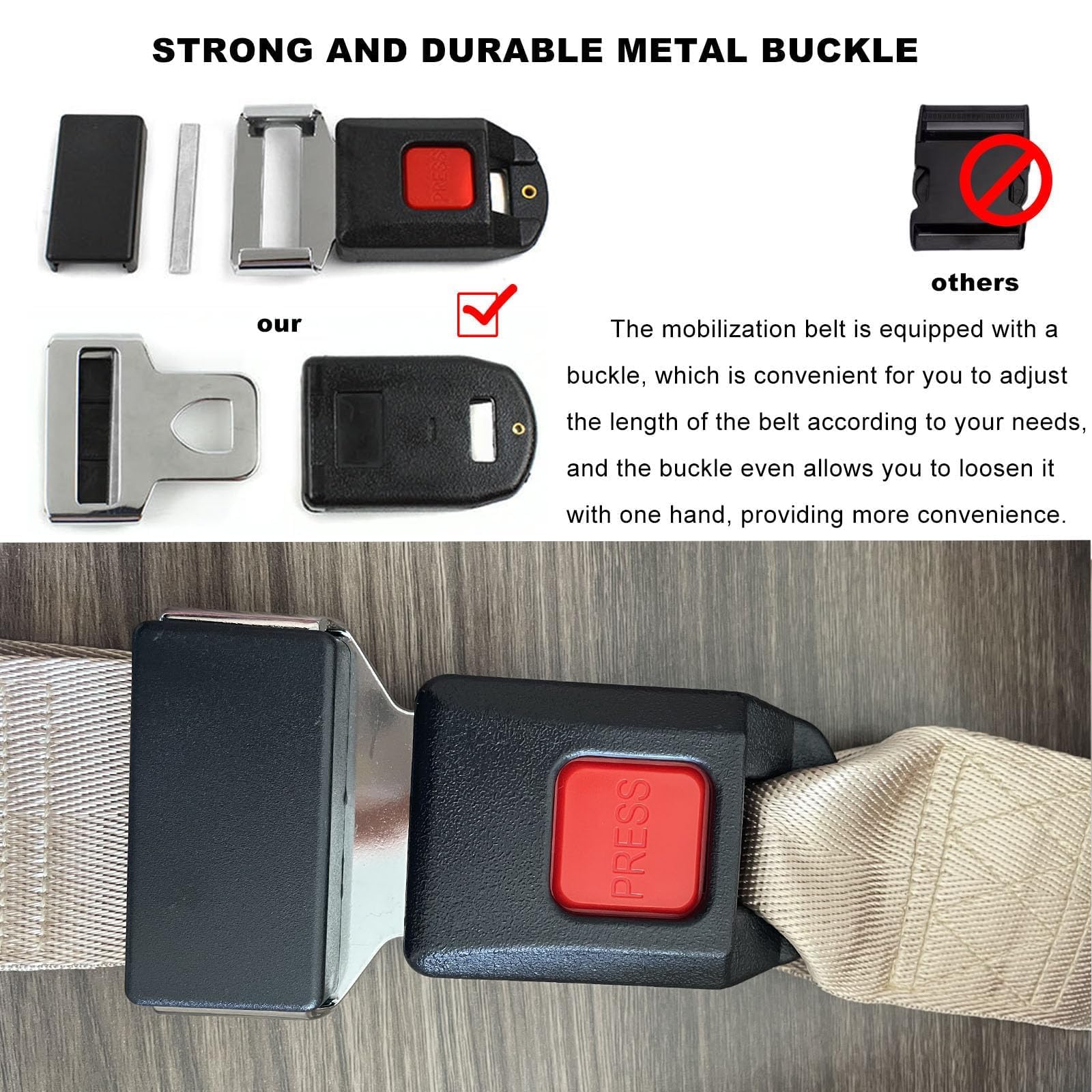 Mobilization Belt Physiotherapie – Vielseitiger Extremitäts-Mobilisierungsgürtel – Premium-Gurt für Physiotherapie, Reha und Stretching, Grau