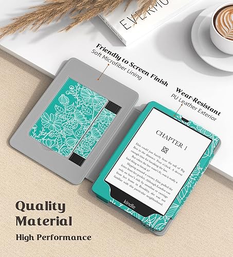 Miniatura 4 de MoKo - Funda para Kindle Paperwhite de 7"6.8" (1112 generación) y Kindle Colorsoft Signature Edition, funda delgada de poliuretano con encendido y