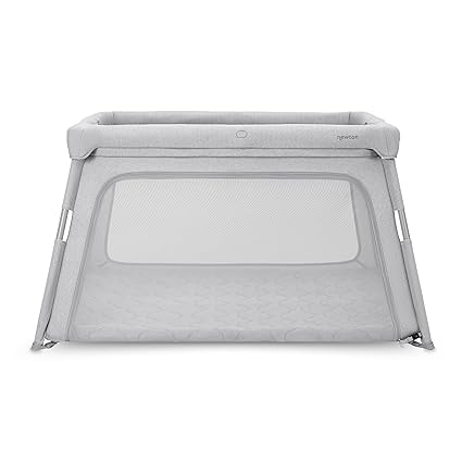 Newton Baby Travel Crib & Play Yard – Breathe-Thru Mattress for Safe Sleep, Portable & Easy Disassembly, Completely Washable, 2X Larger Surface Area, Non-Toxic, Largest-in-Class with Travel Bag, Grey