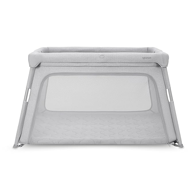 Newton Baby Travel Crib & Play Yard – Breathe-Thru Mattress for Safe Sleep, Portable & Easy Disassembly, Completely Washable, 2X Larger Surface Area, Non-Toxic, Largest-in-Class with Travel Bag, Grey