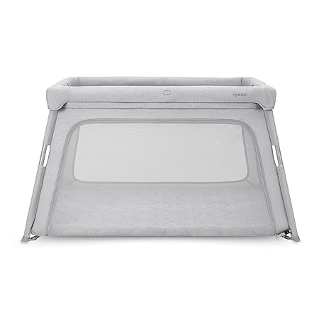 Newton Baby Travel Crib & Play Yard – Breathe-Thru Mattress for Safe Sleep, Portable & Easy Disassembly, Completely Washable, 2X Larger Surface Area, Non-Toxic, Largest-in-Class with Travel Bag, Grey