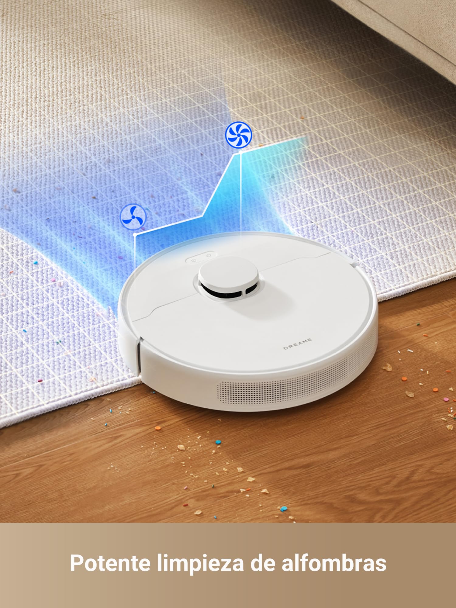 DREAME D10 Plus Gen 2 Robot Aspirador y Fregasuelos 2 en 1 con Base Autovaciado, 6.000Pa, LiDAR Navegación, Capacidad de Superar Obstáculos de 20MM, Mapa Multicapa, 5200 mAh Batería, Blanco — view 7